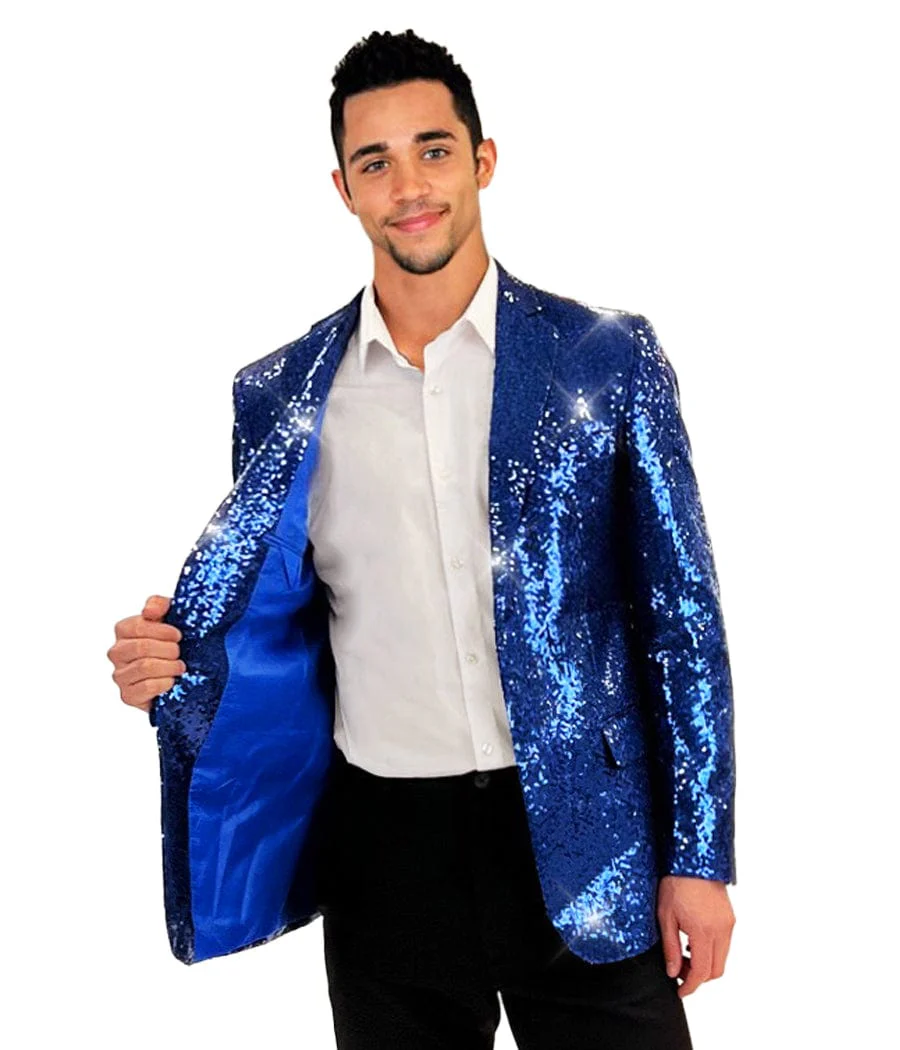 Men's Blue Sequin All Over Blazer