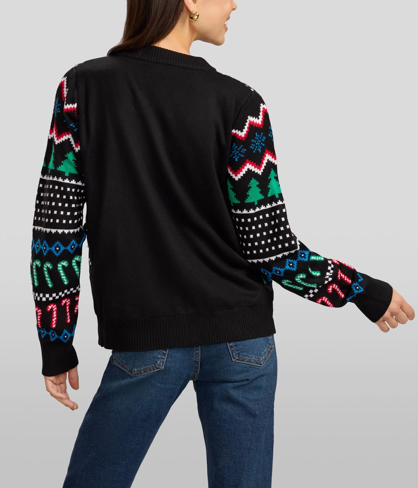 Women's Fair Isle Rudolph Light Up Christmas Cardigan Sweater