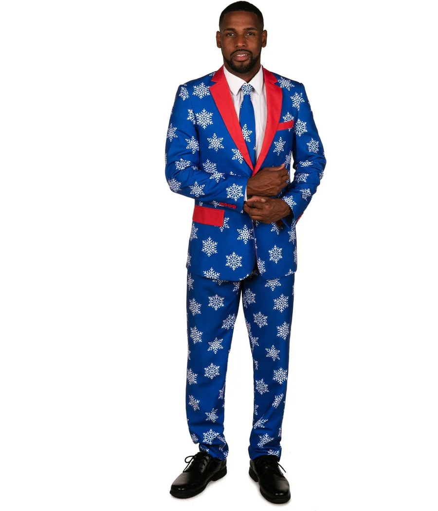 Men's Blue Snowflake Blazer