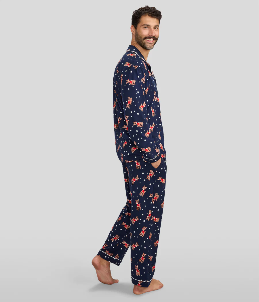 Men's Rudolph Lapel Pajama Set
