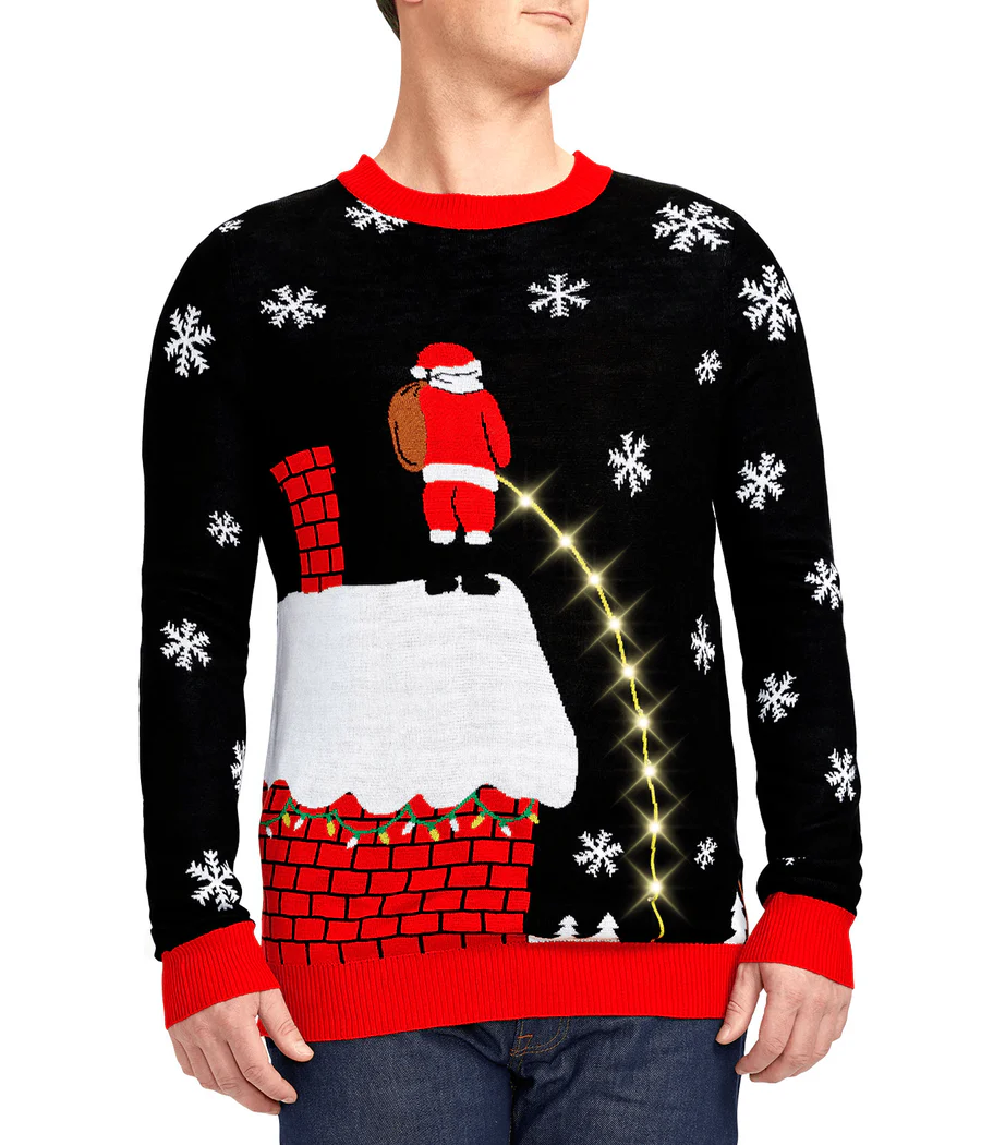 Men's Leaky Roof Light Up Ugly Christmas Sweater