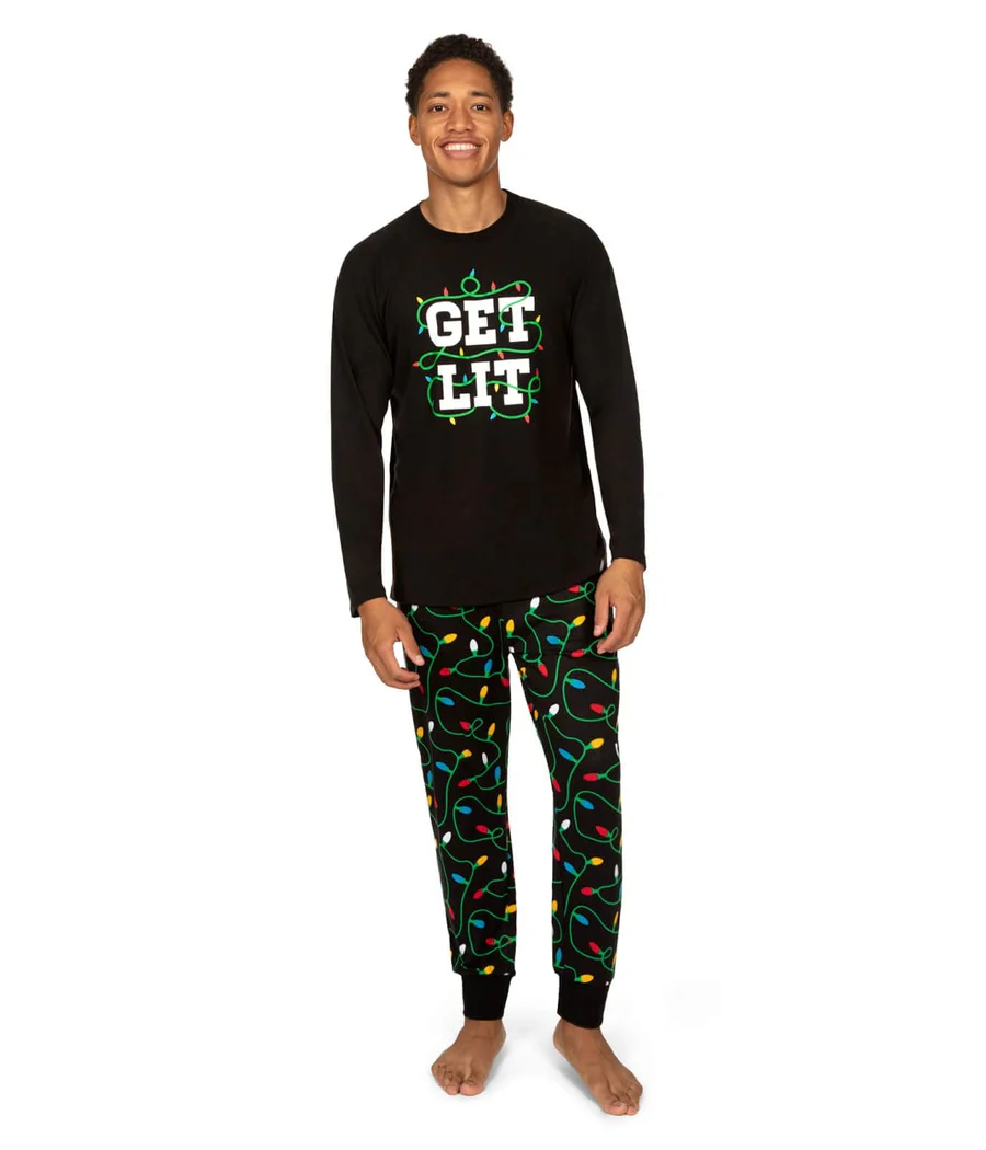 Men's Get Lit Crew Neck Pajama Set