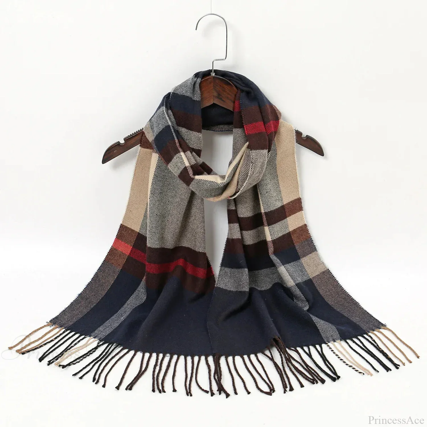 Plaid Print Cashmere Winter Pashmina Scarf - Luxury Travel Essential
