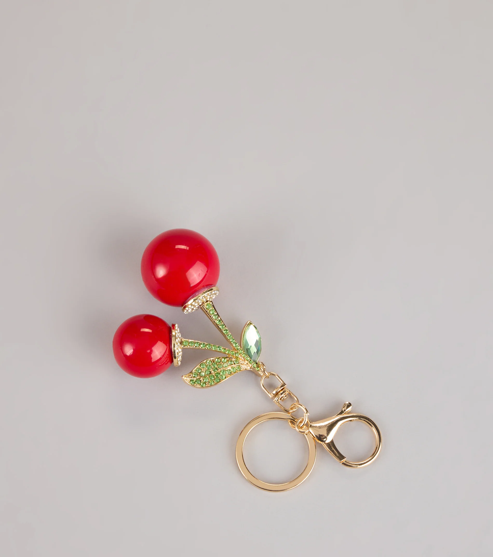 Very Cherry Rhinestone Charm Keychain