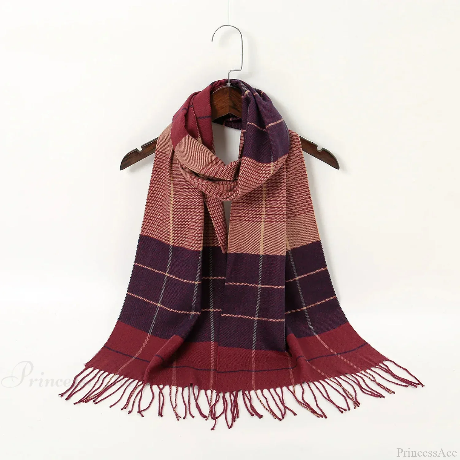 Plaid Print Cashmere Winter Pashmina Scarf - Luxury Travel Essential