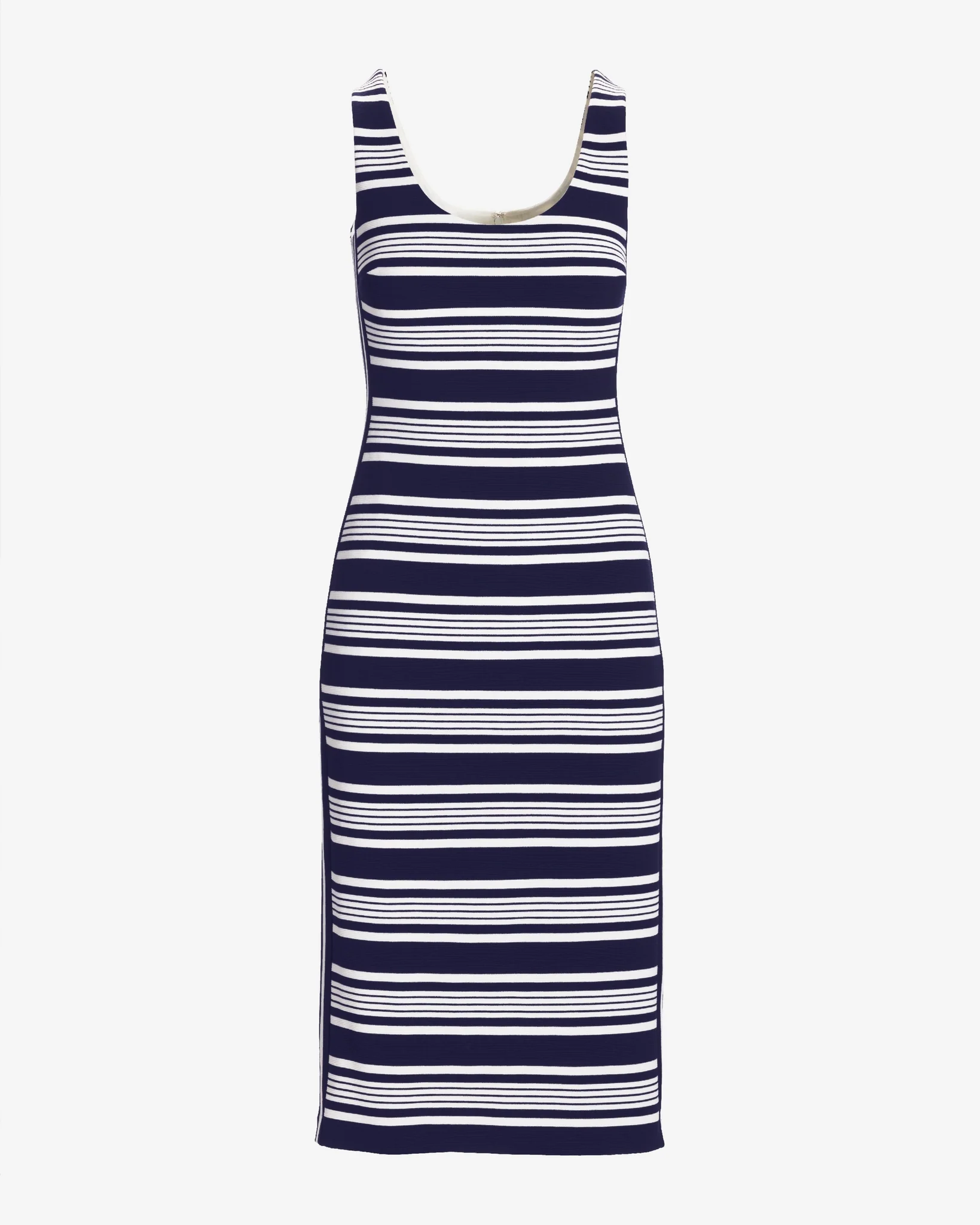 Striped Column Midi Dress Navy/White
