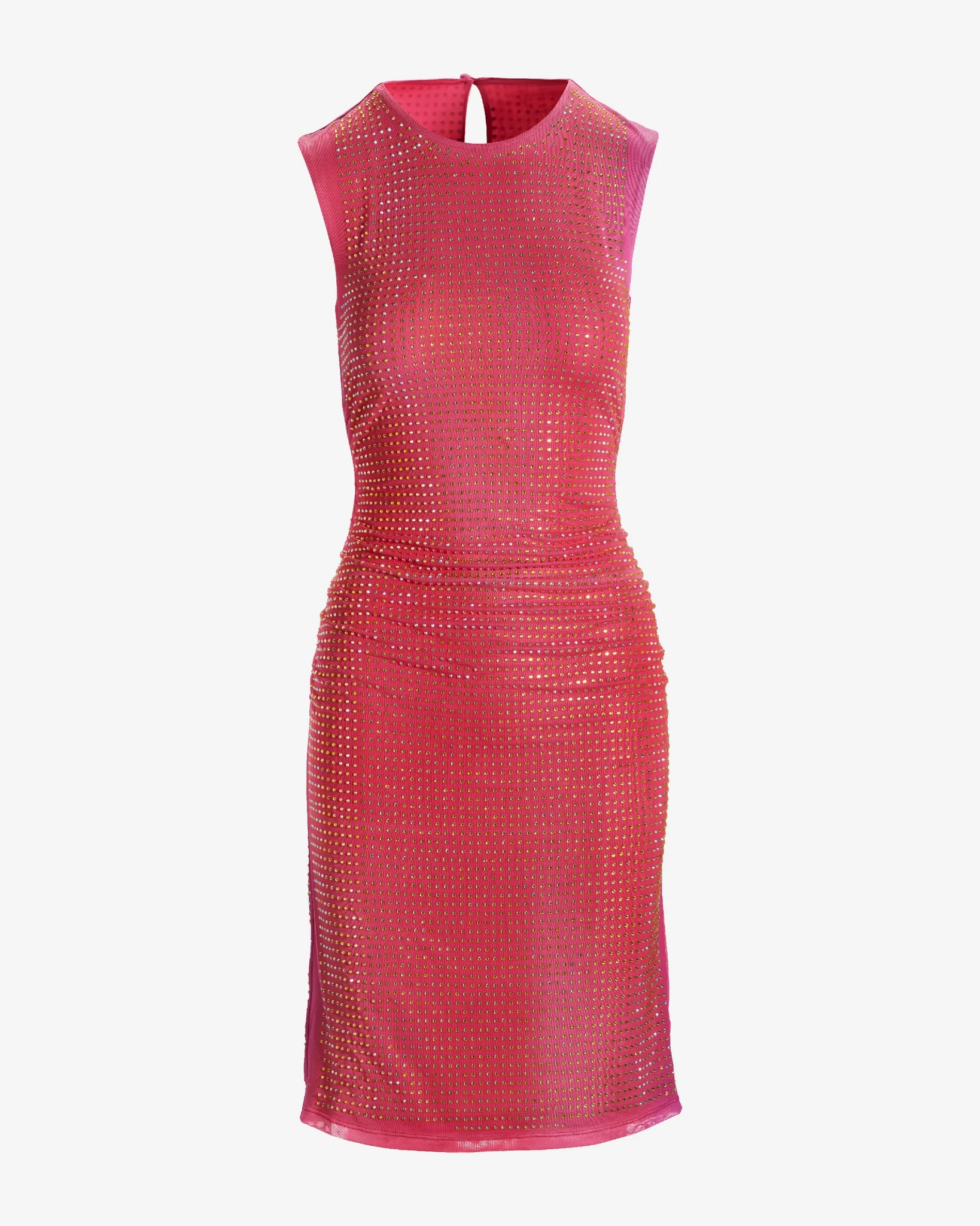 Heat Set Embellished Dye Print Mesh Dress Disco Dye