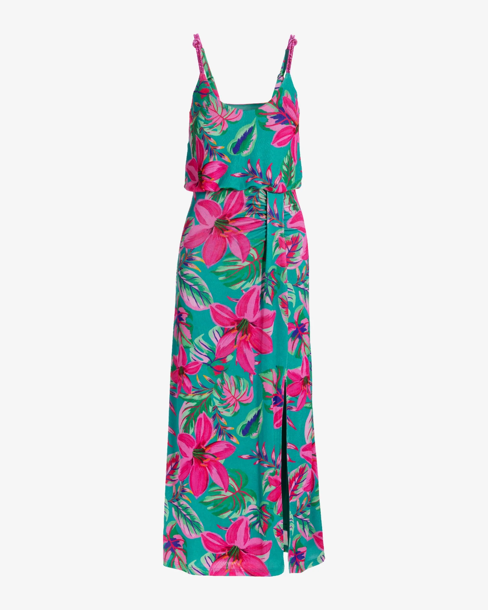 Crystal Strap Tropical Paradise Slinky Maxi Dress Tropical Paradise