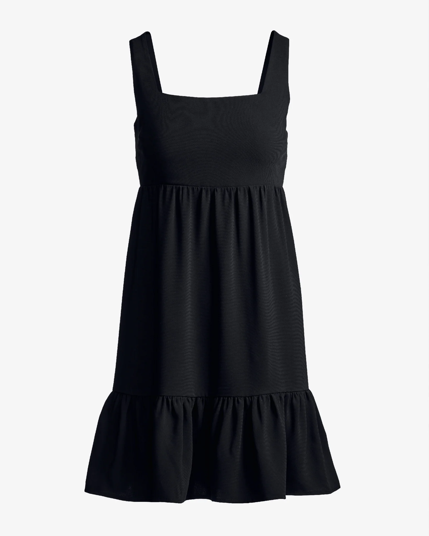 Versatile Tiered Short Dress Black
