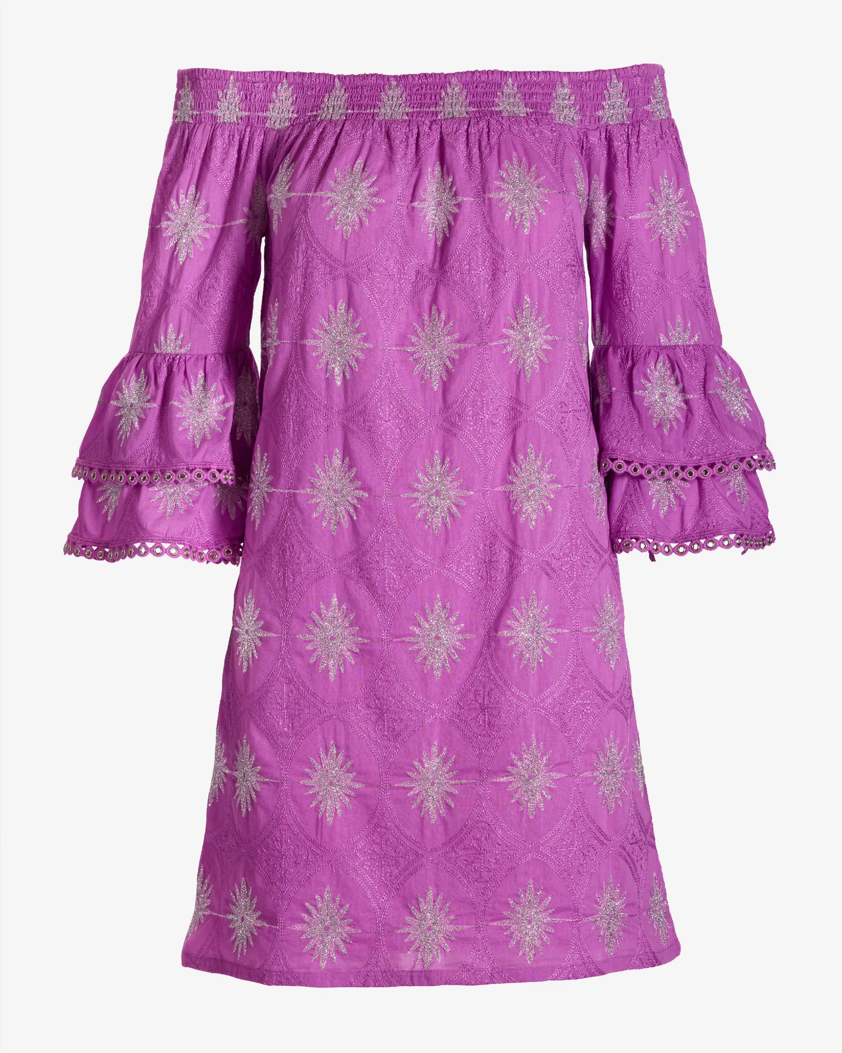 Metallic Detail Off-The-Shoulder Dress Bodacious