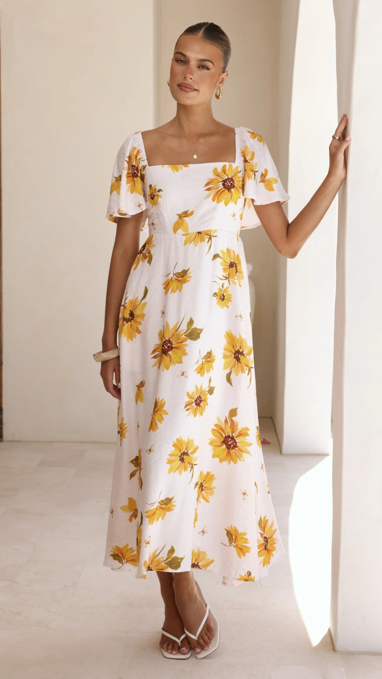Vivian Maxi Dress - Sunflower Print