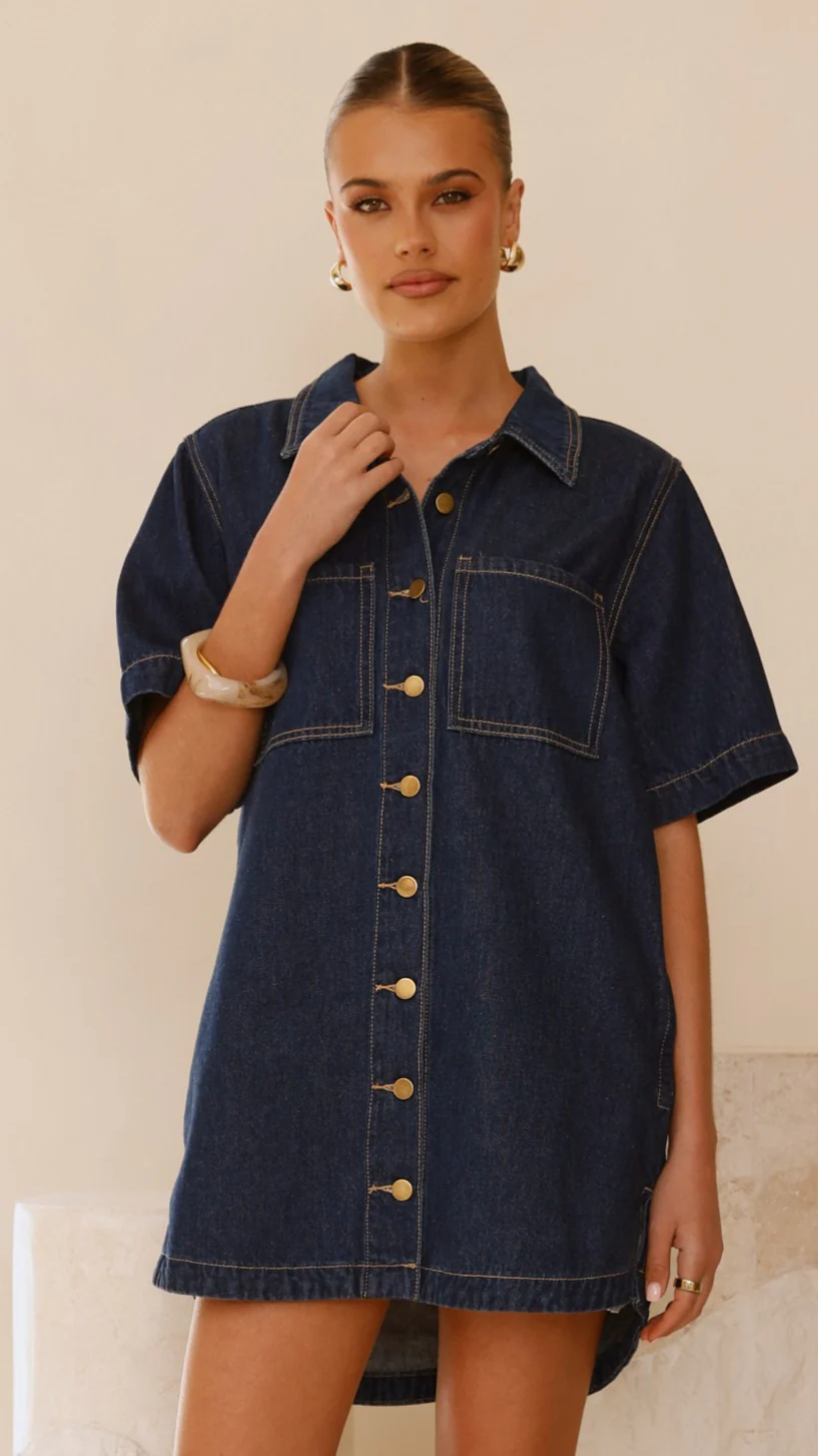 Rayna Denim Mini Dress - Indigo