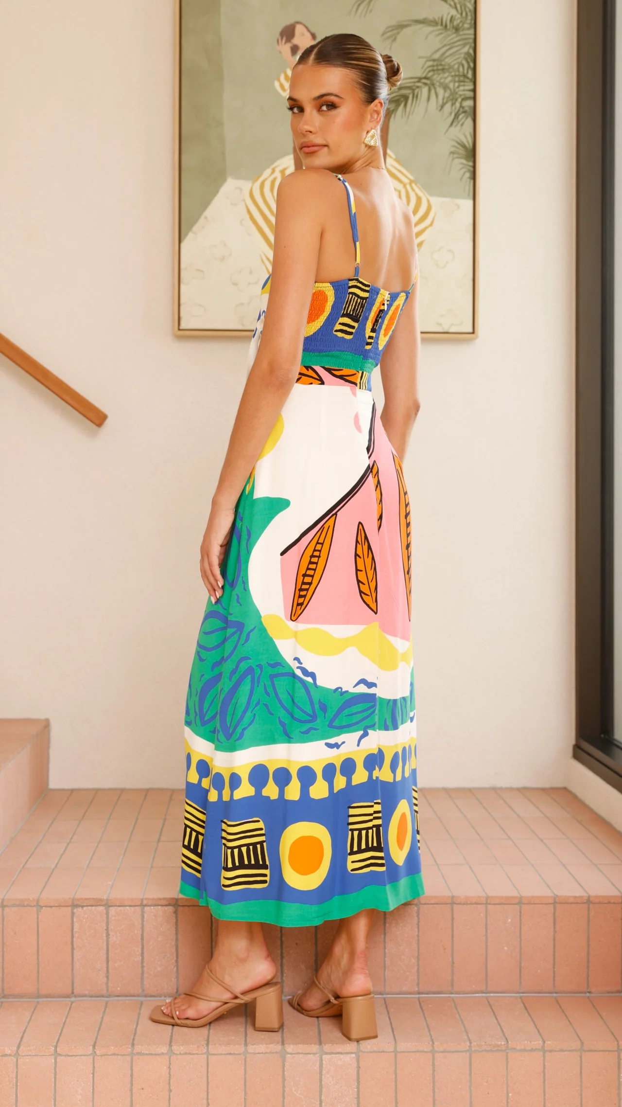 Shahar Maxi Dress - Green Print