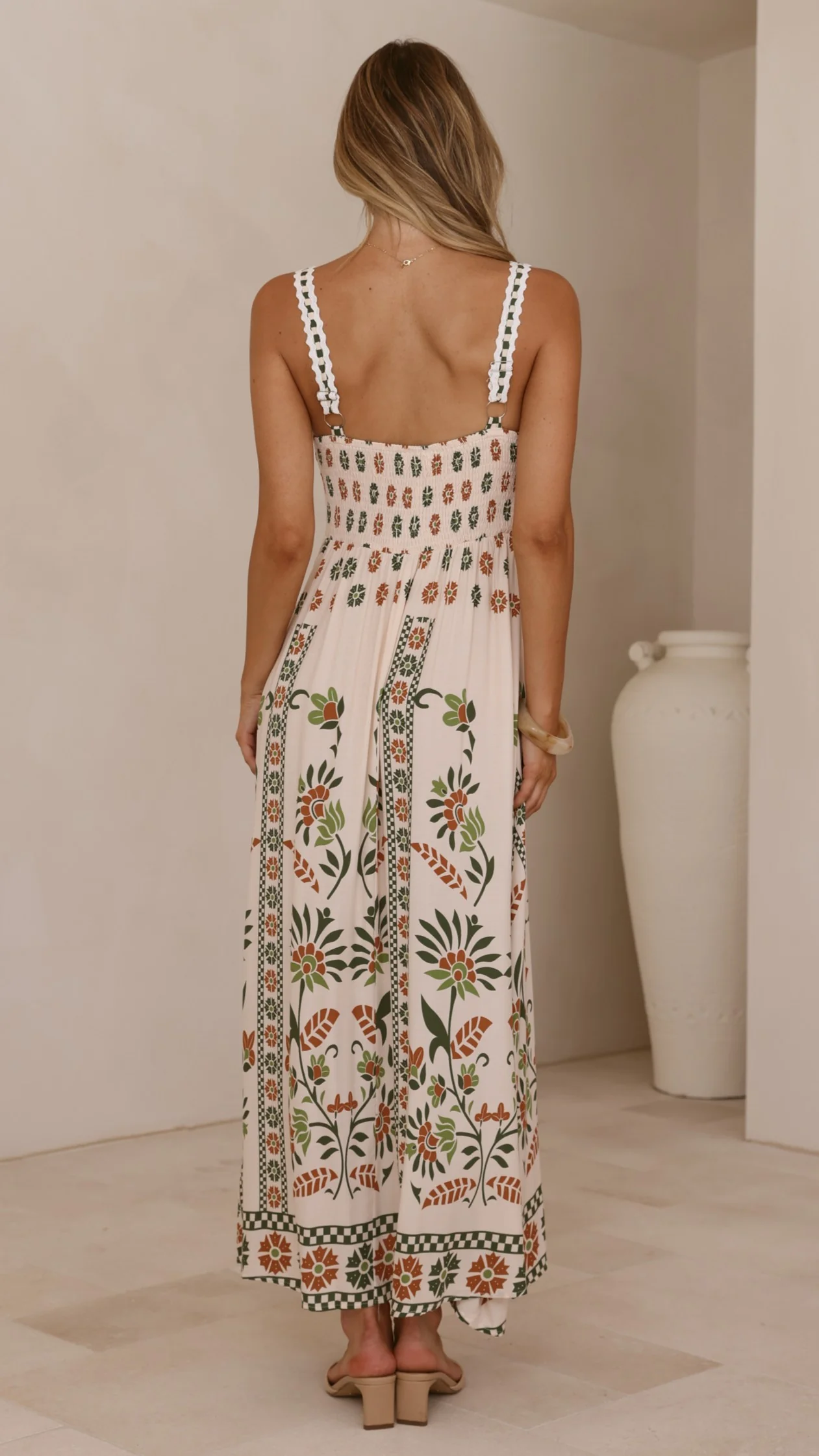 Michaela Maxi Dress - Green Floral