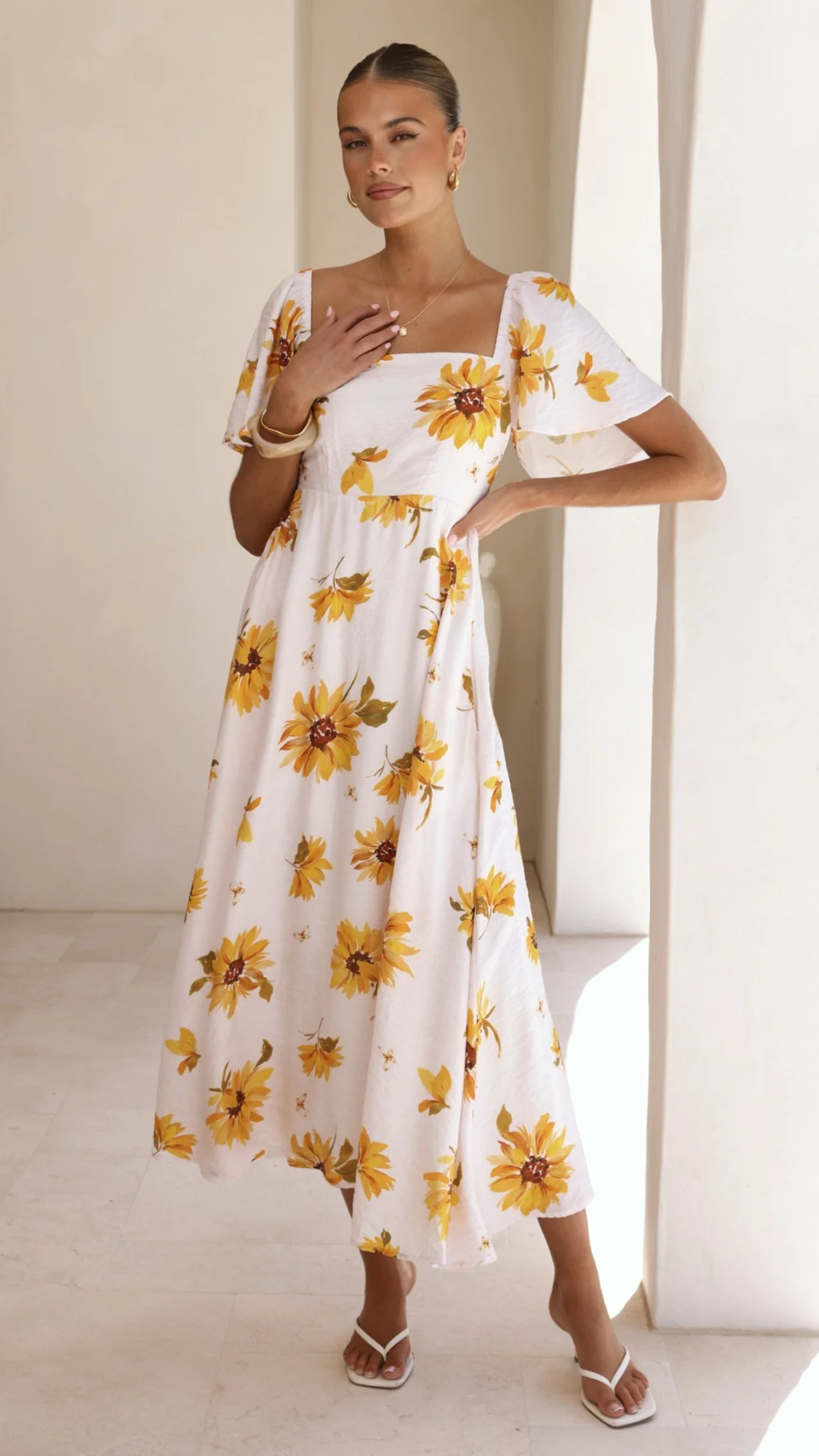 Vivian Maxi Dress - Sunflower Print