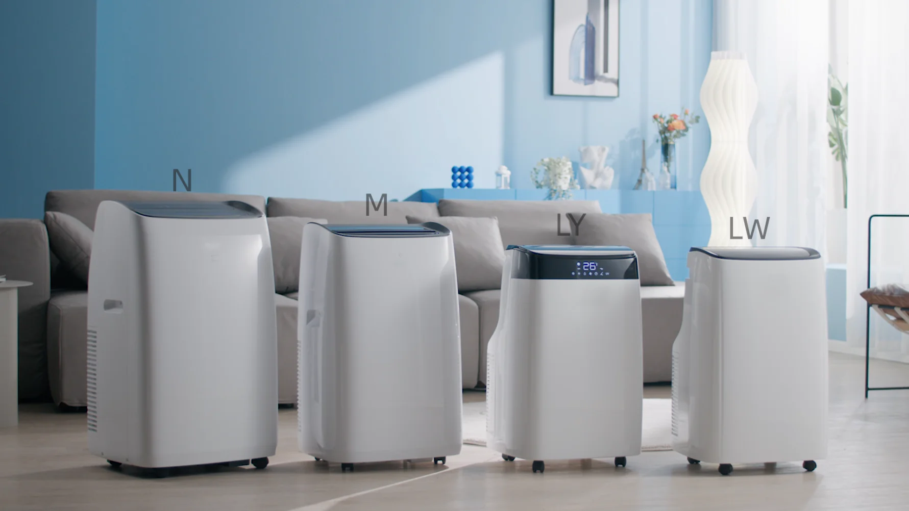 2025 Aire acondicionado portátil DuraComfort – Aire acondicionado, calefacción, deshumidificador y ventilador – 14,000 BTU (ASHRAE) / 10,400 BTU (SACC) – Hasta 450 pies² – Blanco