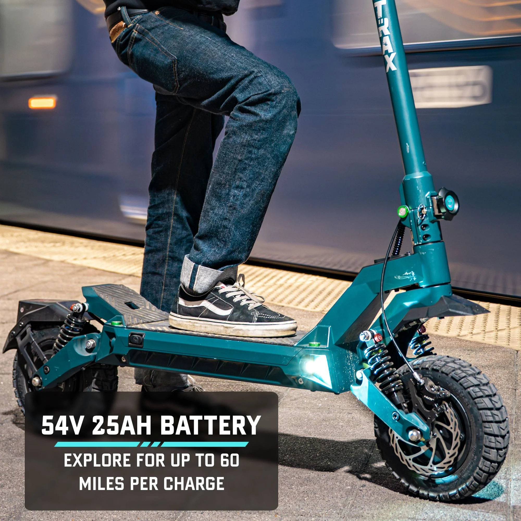 2025 Gotrax GX3 Patinete Eléctrico Todoterreno – Doble Motor Potente, Velocidad Máxima 64 km/h, Neumáticos Todoterreno
