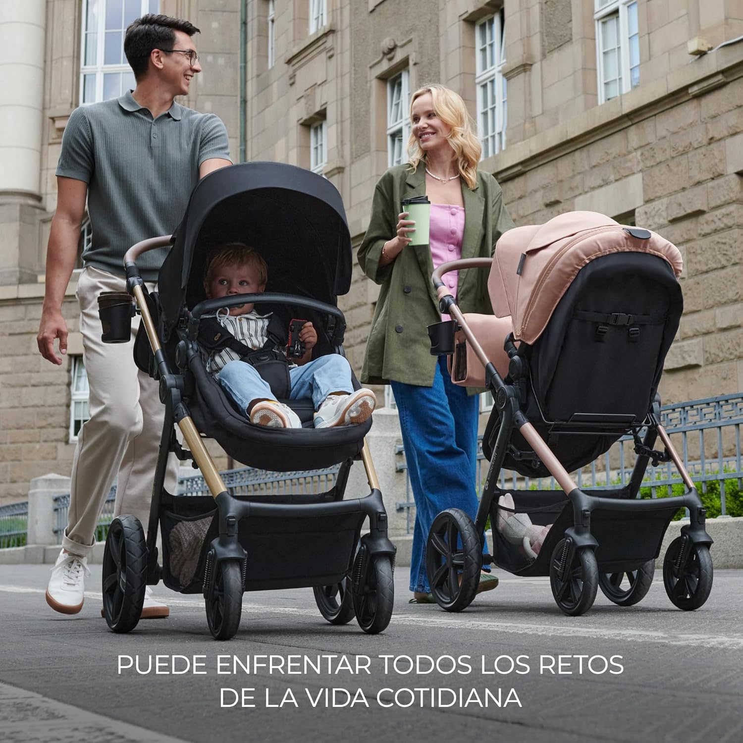 Kinderkraft MOOV2 Silla de Coche 3 en 1, EVA, Mink PRO I-Size, Sistema de Viaje, Cochecito para Bebé, Silla de Paseo, Plegable, para Recién Nacido, Desde el Nacimiento hasta los 3 Años, Gris