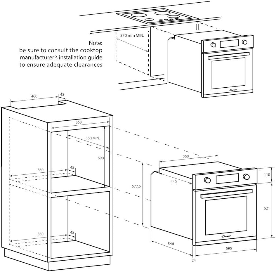 Idea FIDC X625 L, Horno Multifunción, 70L, Limpieza Aquactiva, 1 Bandeja y 2 Rejillas, Guía Telescópica, 8 Funciones, Display Timer Touch, Mandos Push&Pull, Puerta 2 Cristales, Inox y Negro