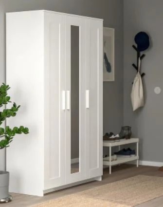 IKEA Clóset con 3 puertas BRIMNES, blanco, 117x190 cm