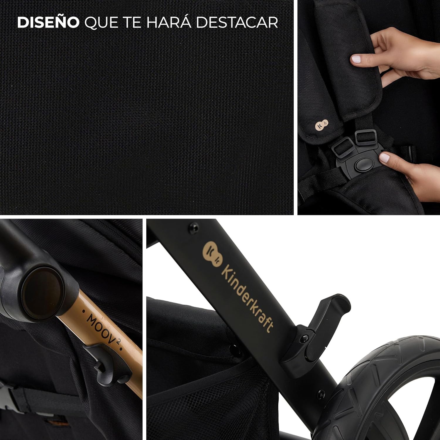 Kinderkraft MOOV2 Silla de Coche 3 en 1, EVA, Mink PRO I-Size, Sistema de Viaje, Cochecito para Bebé, Silla de Paseo, Plegable, para Recién Nacido, Desde el Nacimiento hasta los 3 Años, Gris