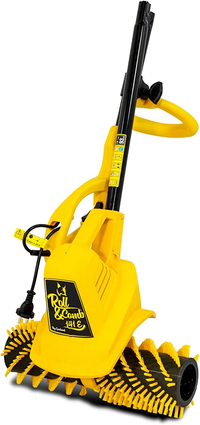 Garland Roll&Comb 502E-V19 - Peinadora/Barredora césped artificial eléctrica enchufable - 1.600 W de potencia, 15'6 kg de peso, ancho de trabajo 40 cm con altura regulable. Saco de recogida de 40 l. Apto para superficies hasta 350 m2.