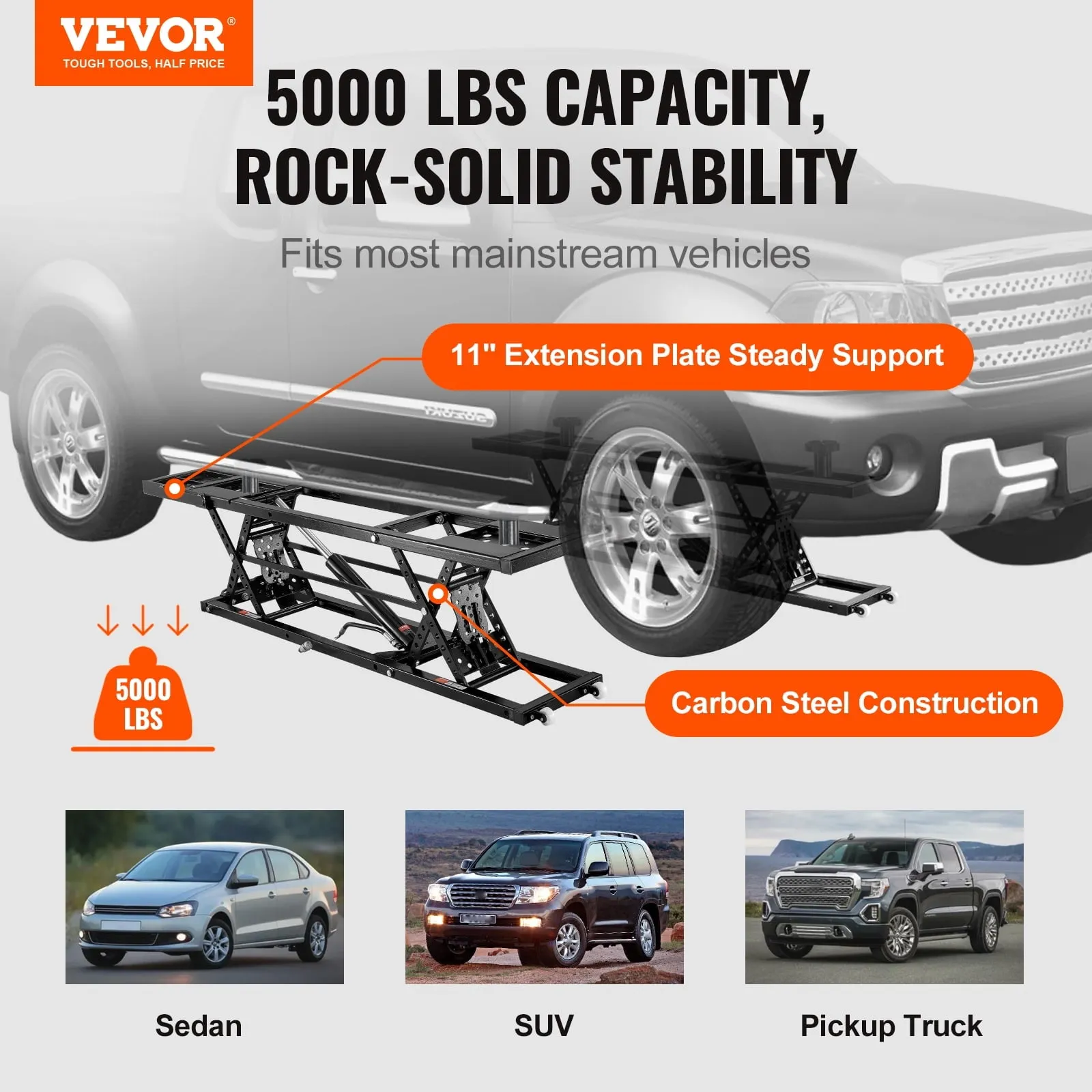 2025 Elevador de coche portátil 5000 LBS – Sistema de elevación automática para garaje doméstico