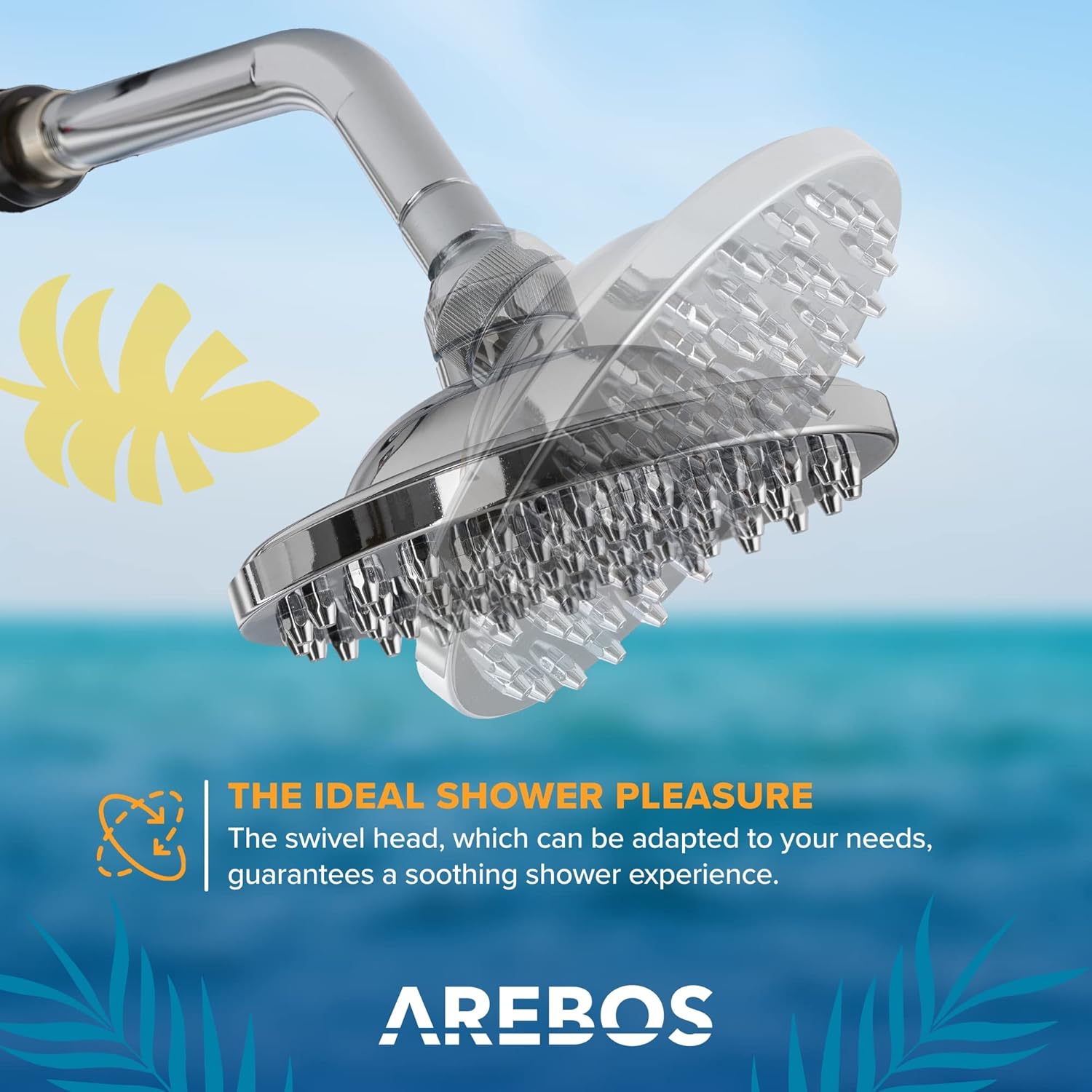 Arebos Ducha Solar | 35 litros | 216cm | con termómetro Integrado | Incl.Portada | Cabezal de Ducha Redondo | con Ducha de pies | Ducha de jardín con conexión para Manguera de jardín | Negro