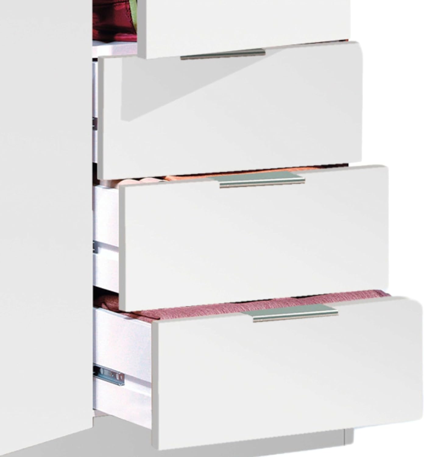 Habitdesign Three Door and Three Drawer Wardrobe Closet, Artic White Finish, Measurements: 121 cm (W) x 180 cm (H) x 52 cm (D)