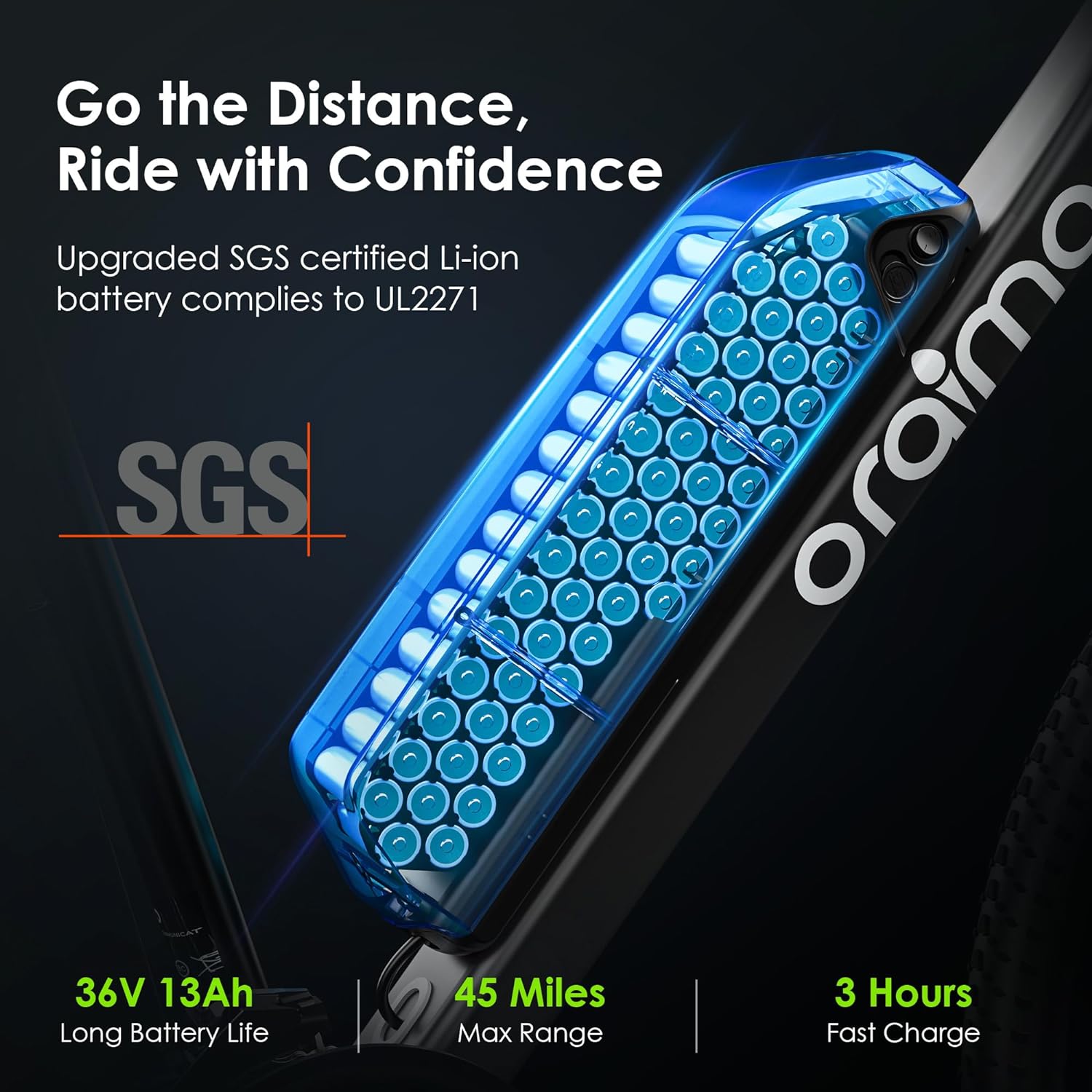 2025 Bicicleta eléctrica todoterreno para adultos Oraimo Monster 100 – Motor BAFANG 350W (pico 500W)