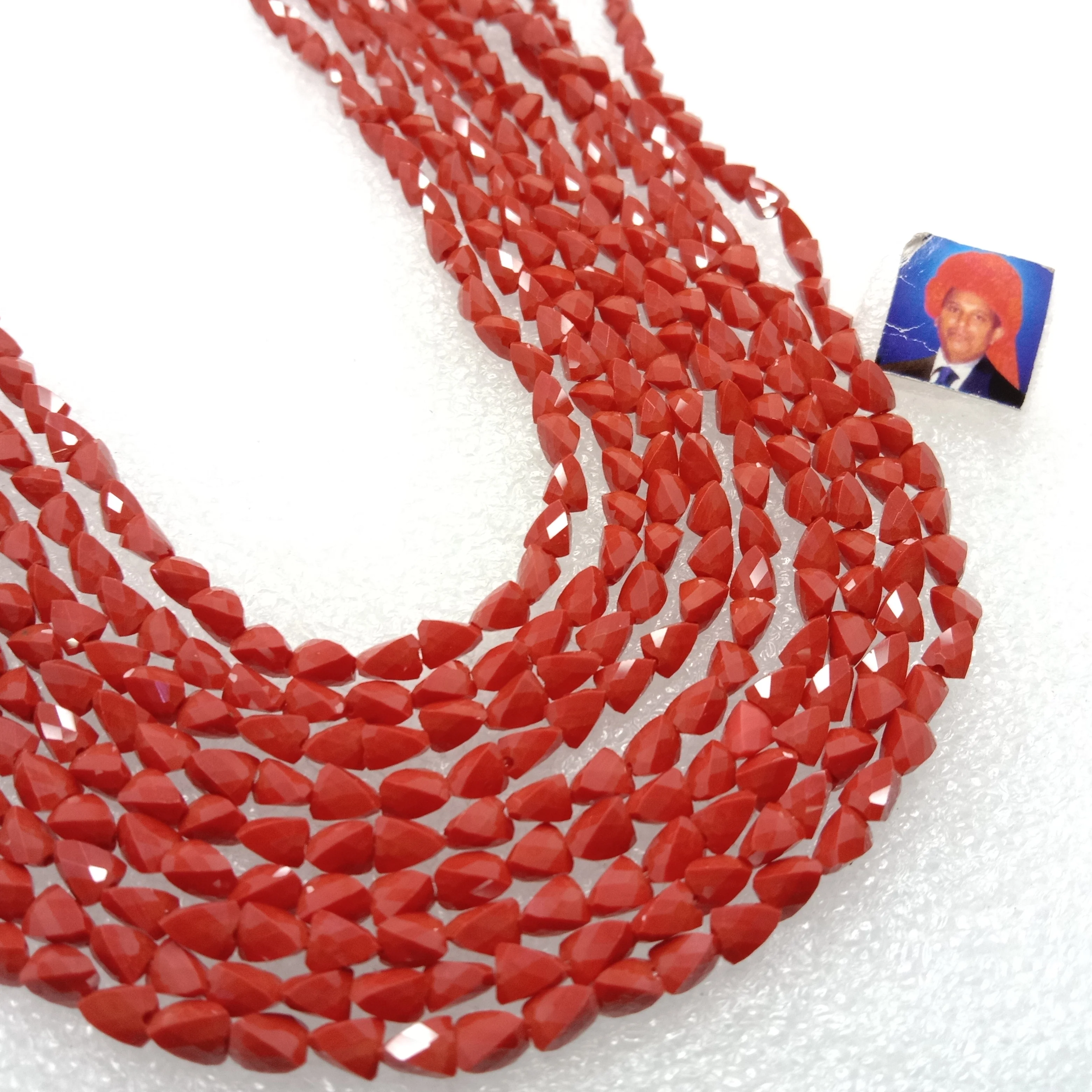 high quality red xcut crystal beads 6mm 1 string