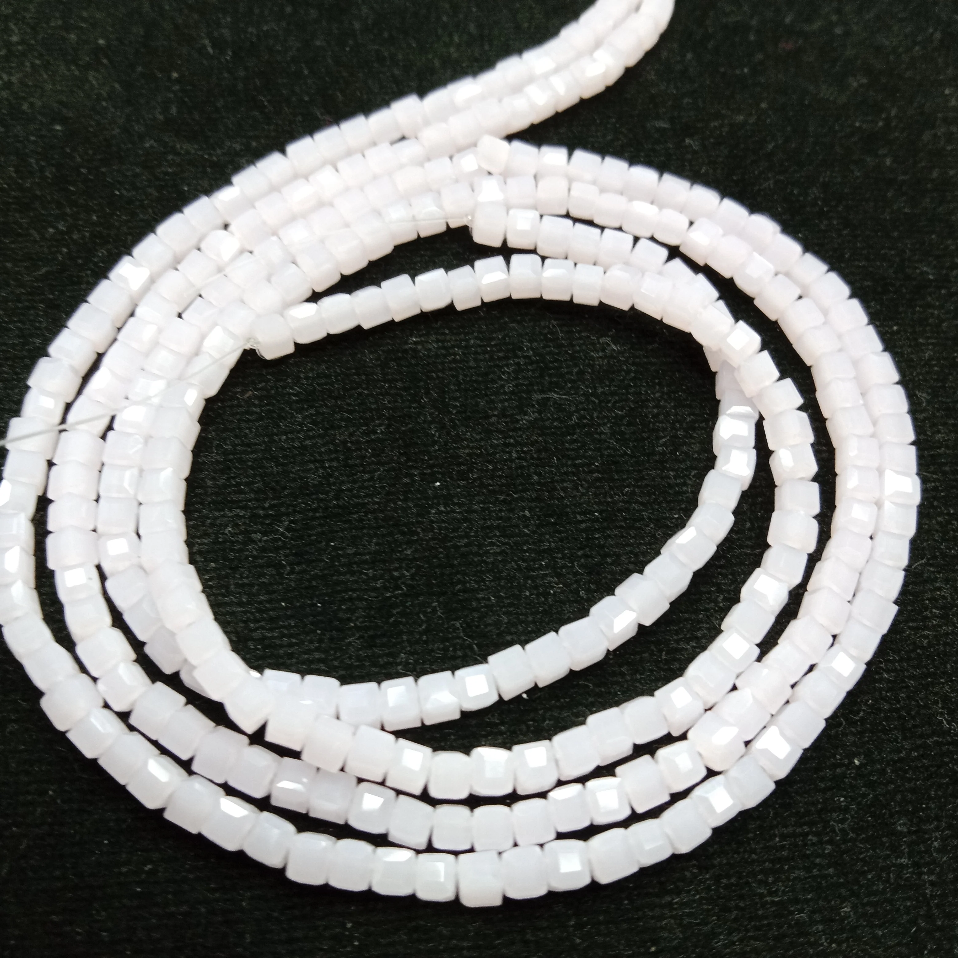 high quality light pink square shape crystal beads 3mm 1 string