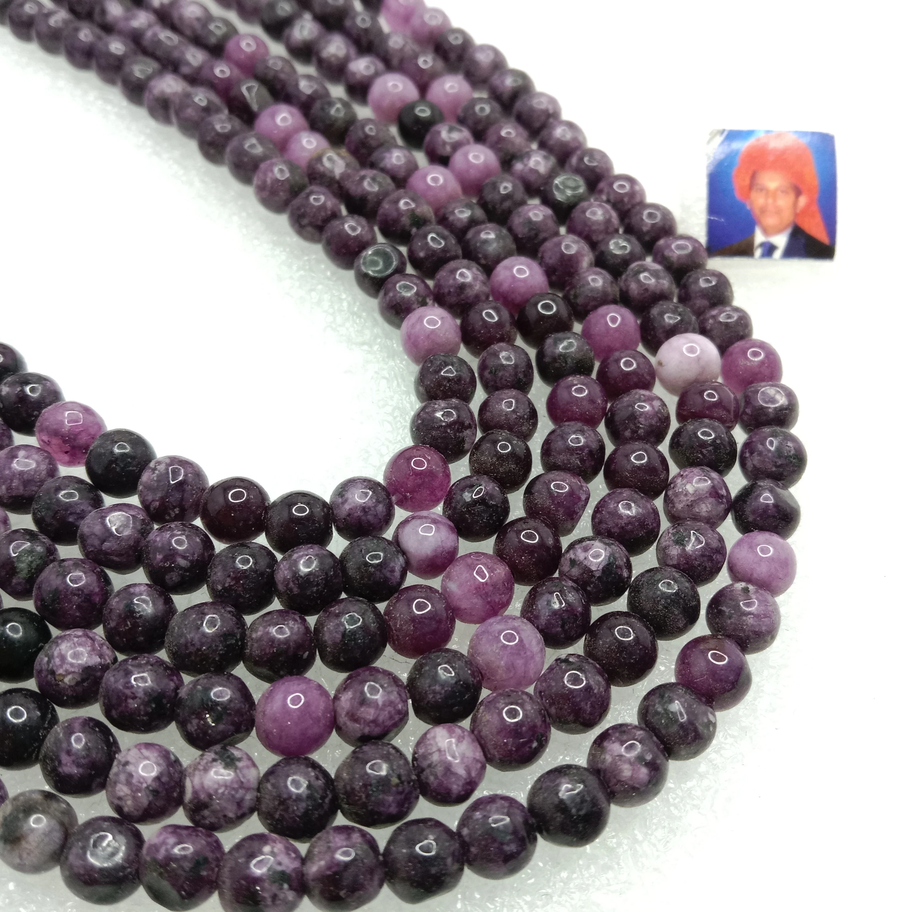 Dark shaded purple 6mm plan agate beads 1 string