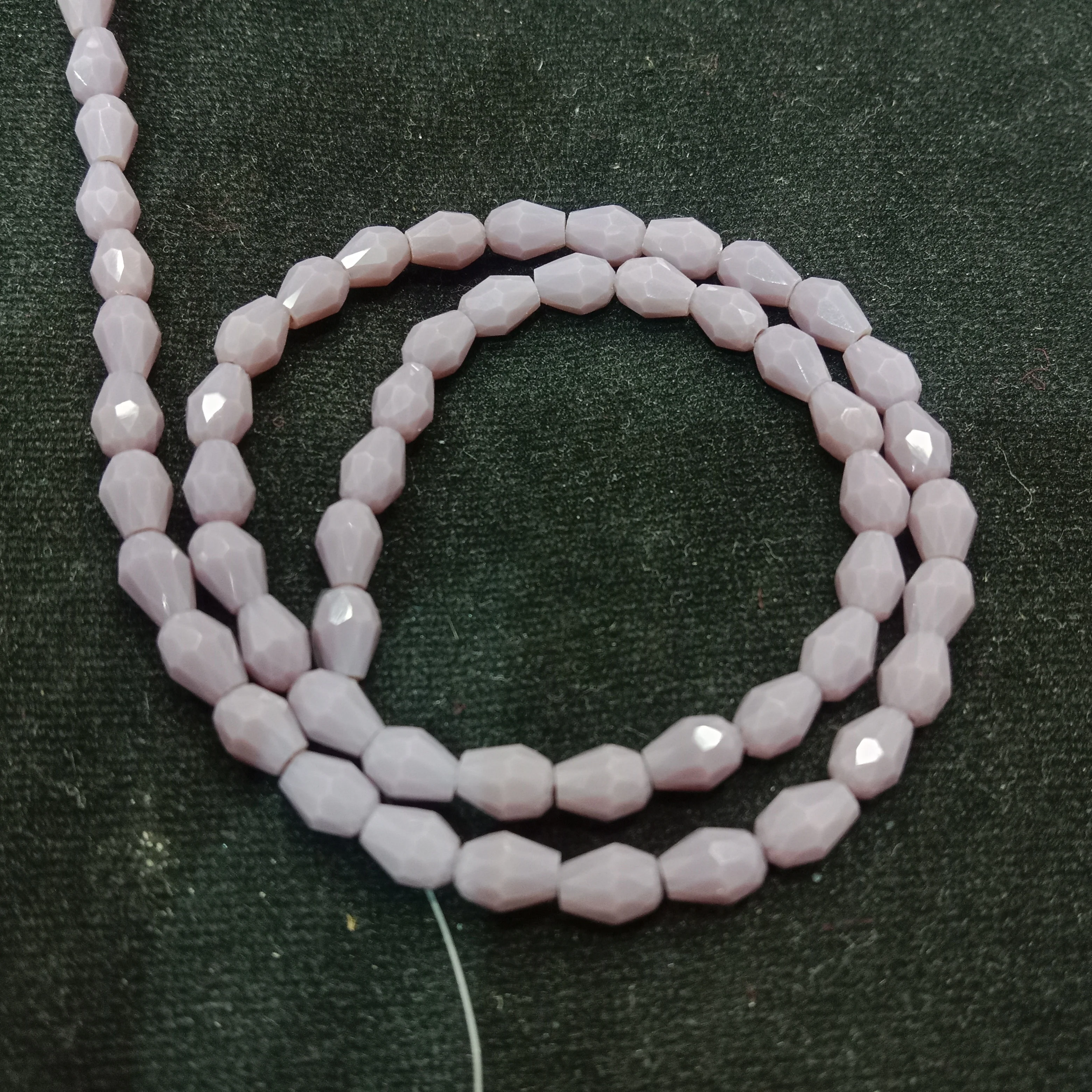 high quality light purple drop shape crystal beads 4x4mm 1 string