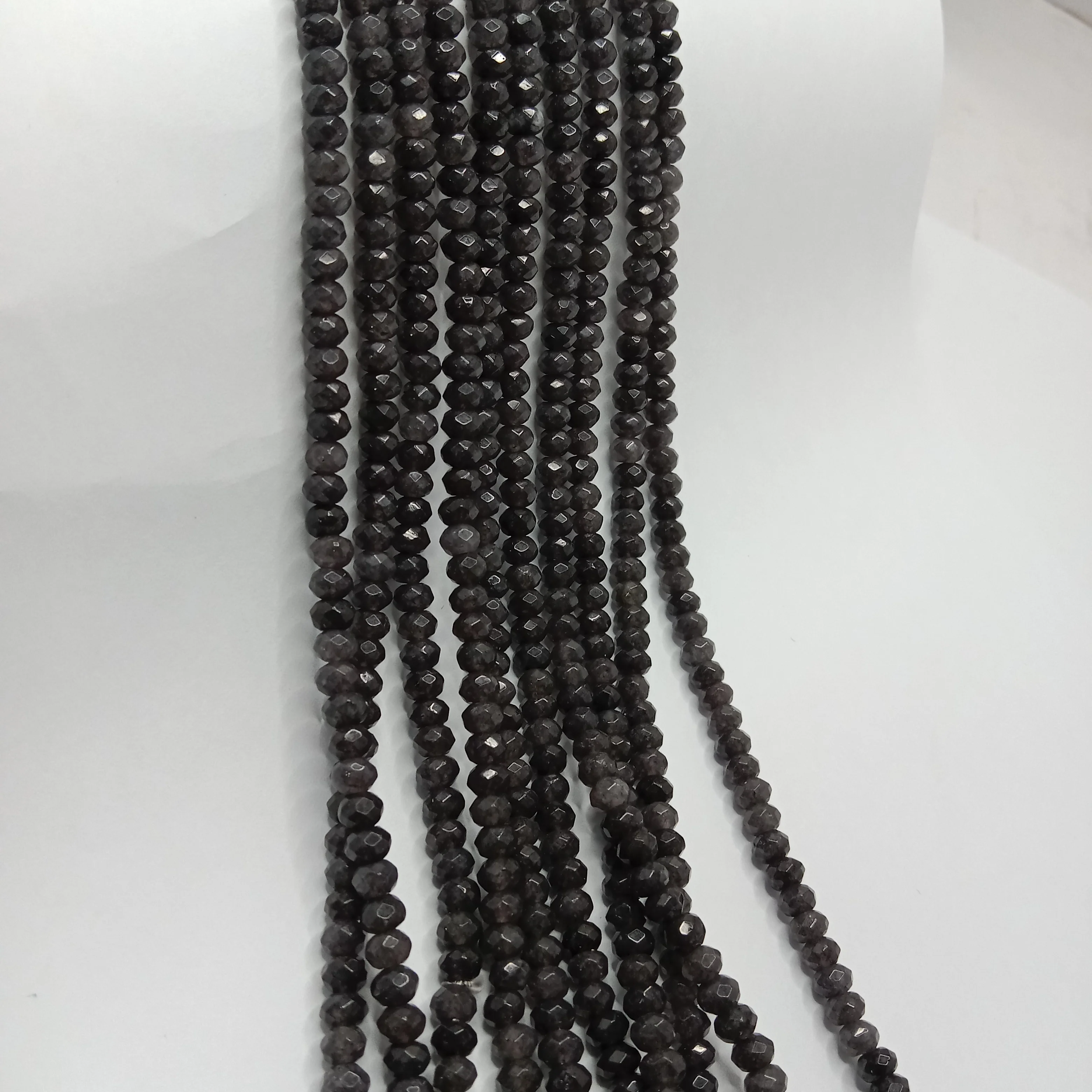 Grey High Quality agateRondell Beads  4mm 1 string