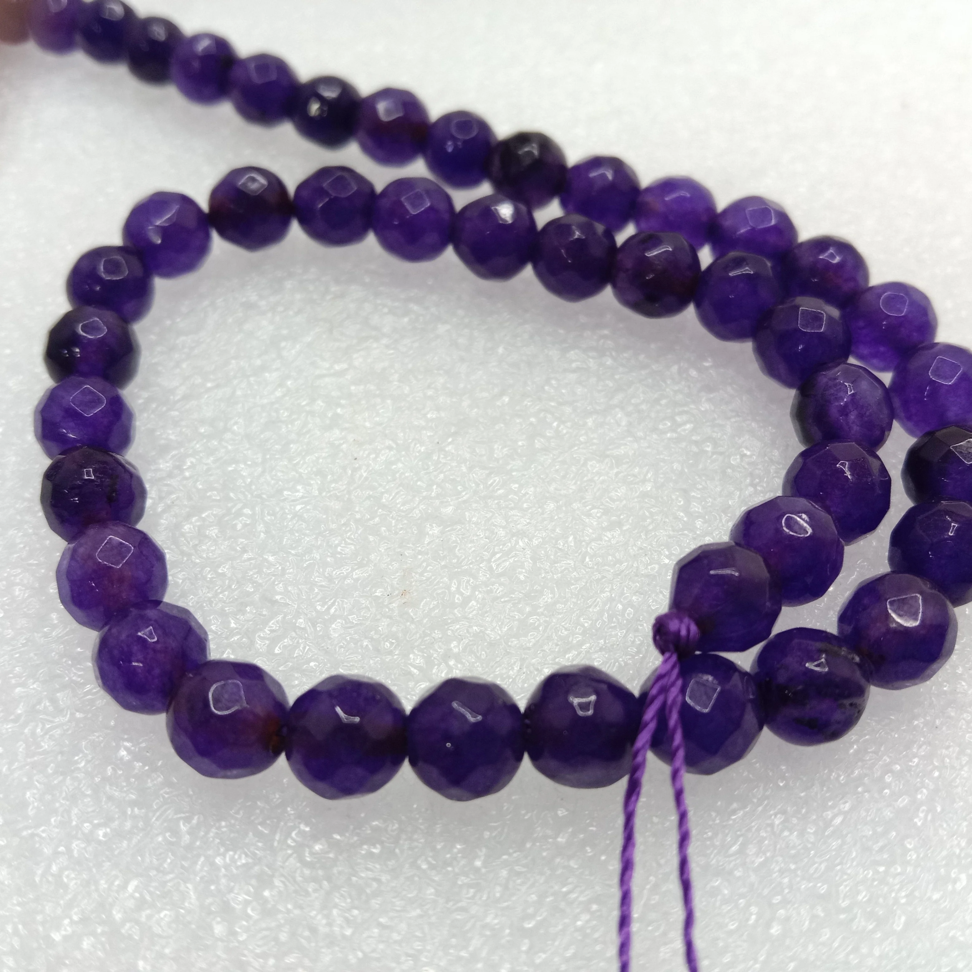 Purple High Quality agate Round Beads 6mm 1 string(60pcs)