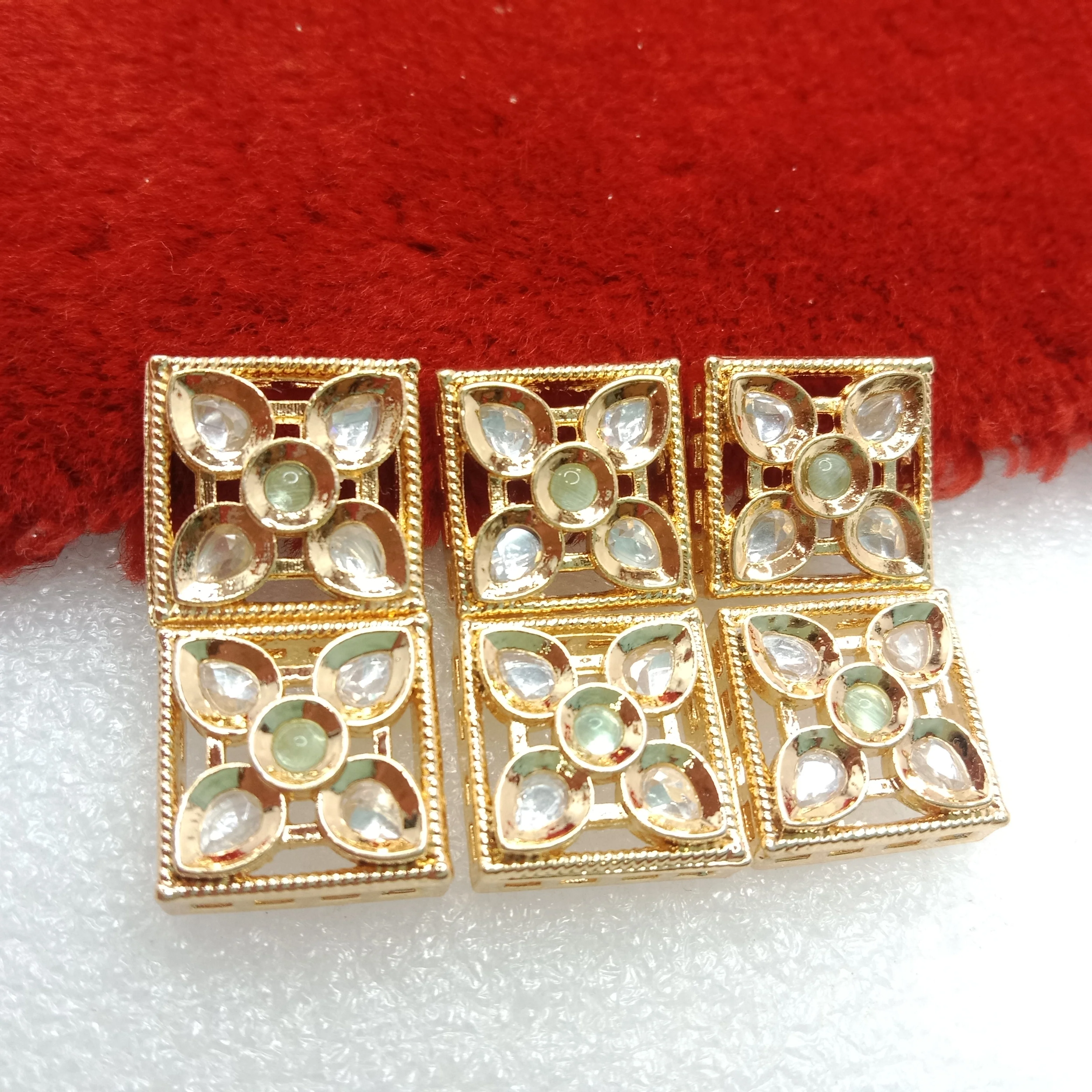 Mint (6pcs) high quality kundan connectors 14mm(2cm)