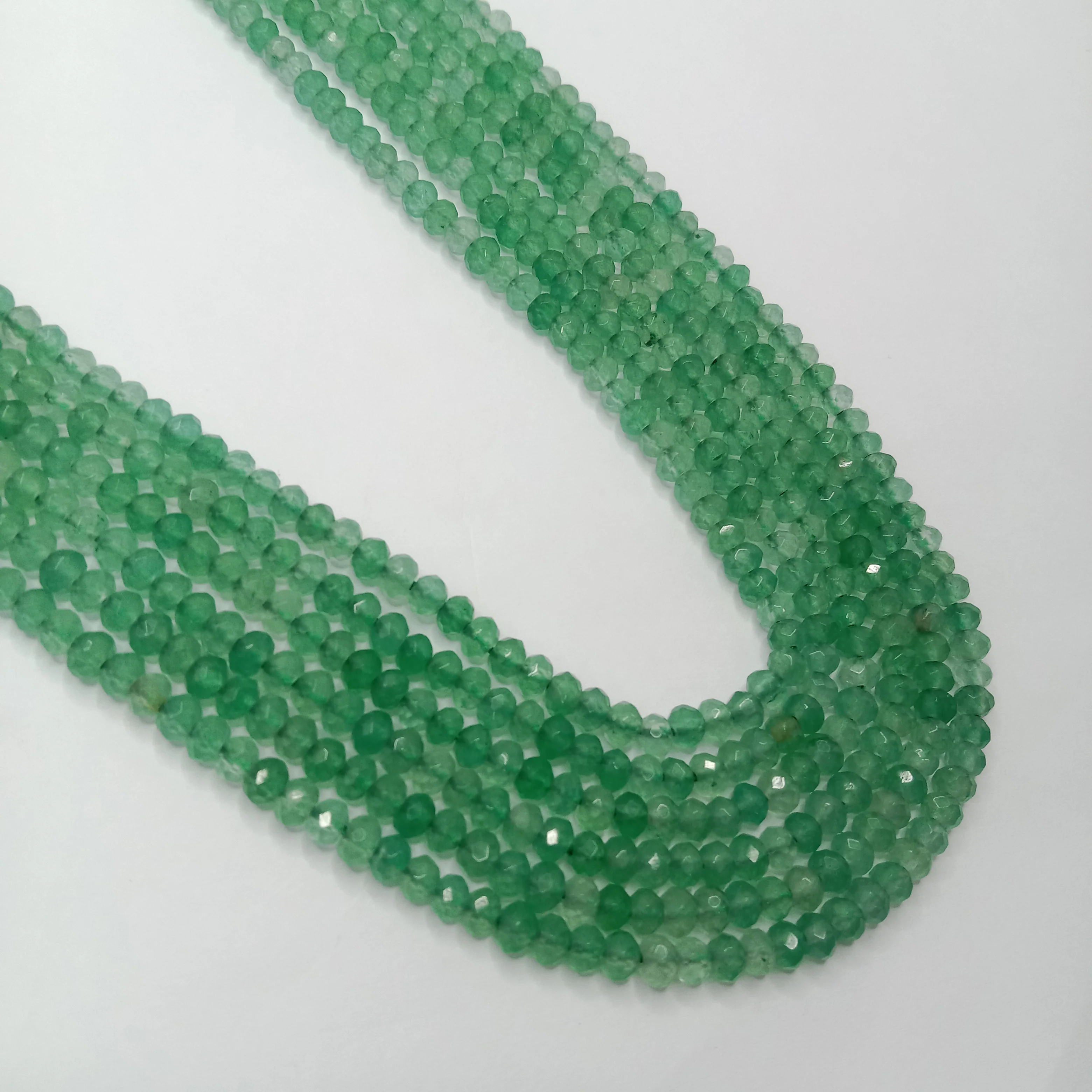 Light shaded Green High Quality agate Rondell Beads  4mm 1 string
