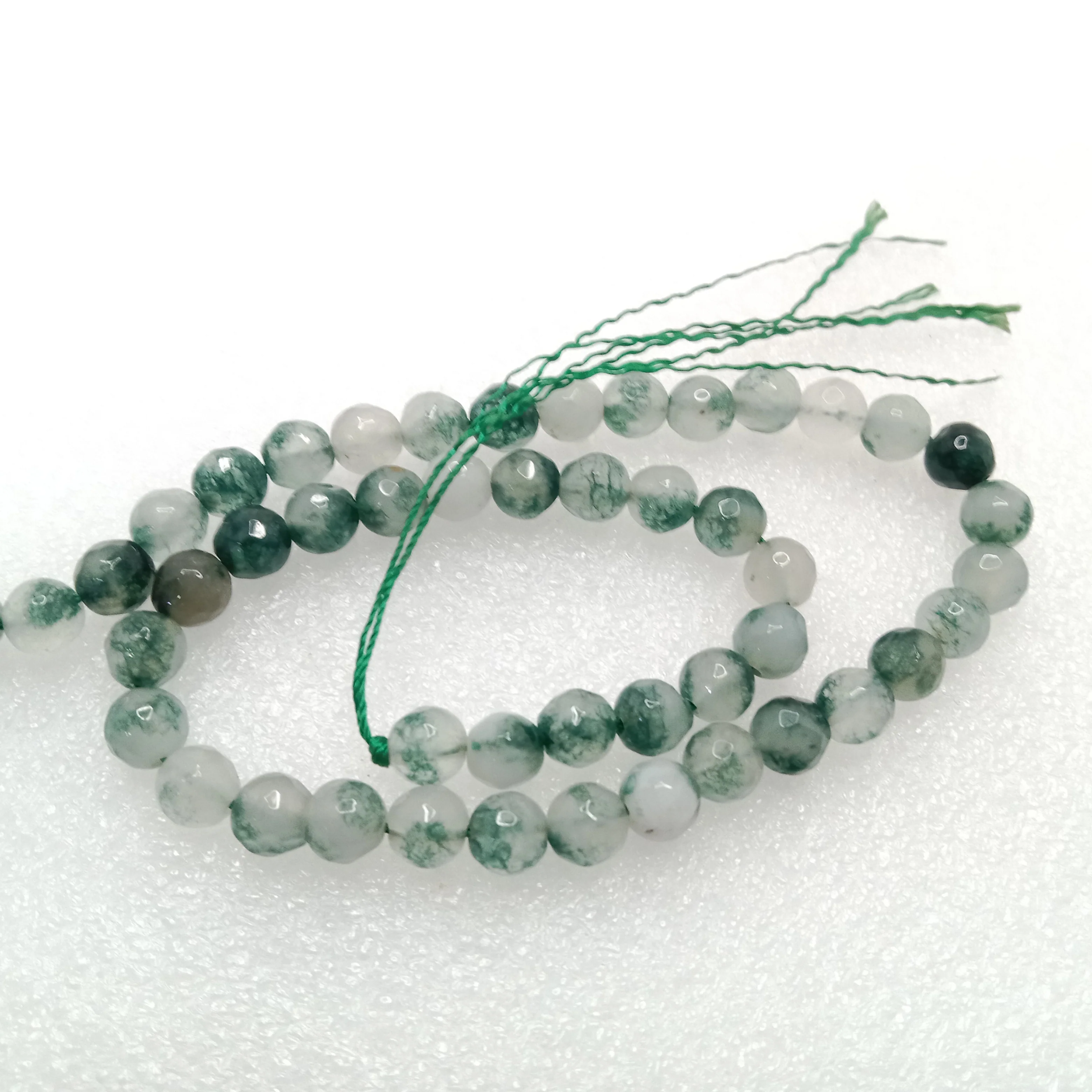 Mint shaded green High Quality agate Round Beads 6mm 1 string(60pcs)