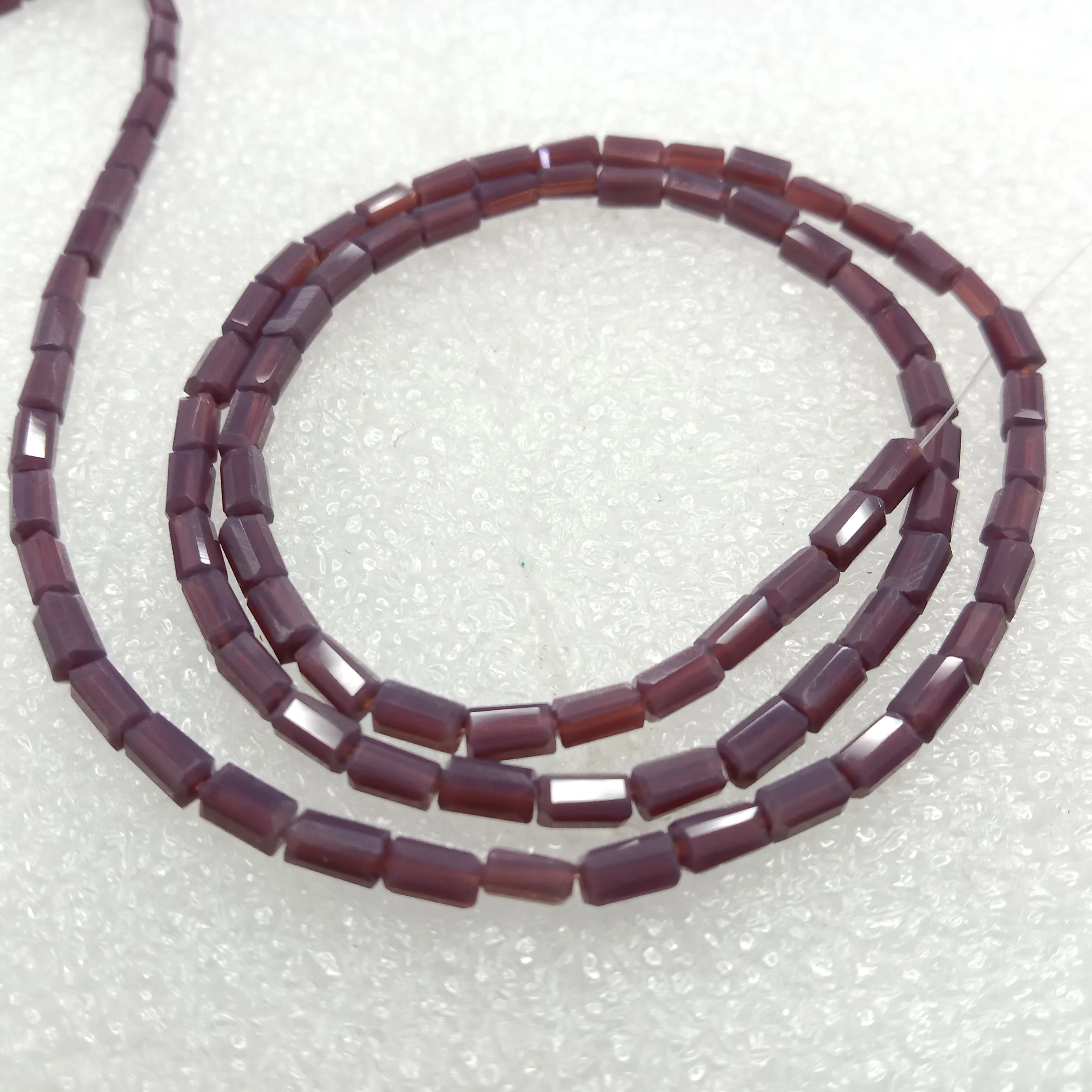 high quality purple Retargel shape crystal beads 3x6mm 1 string