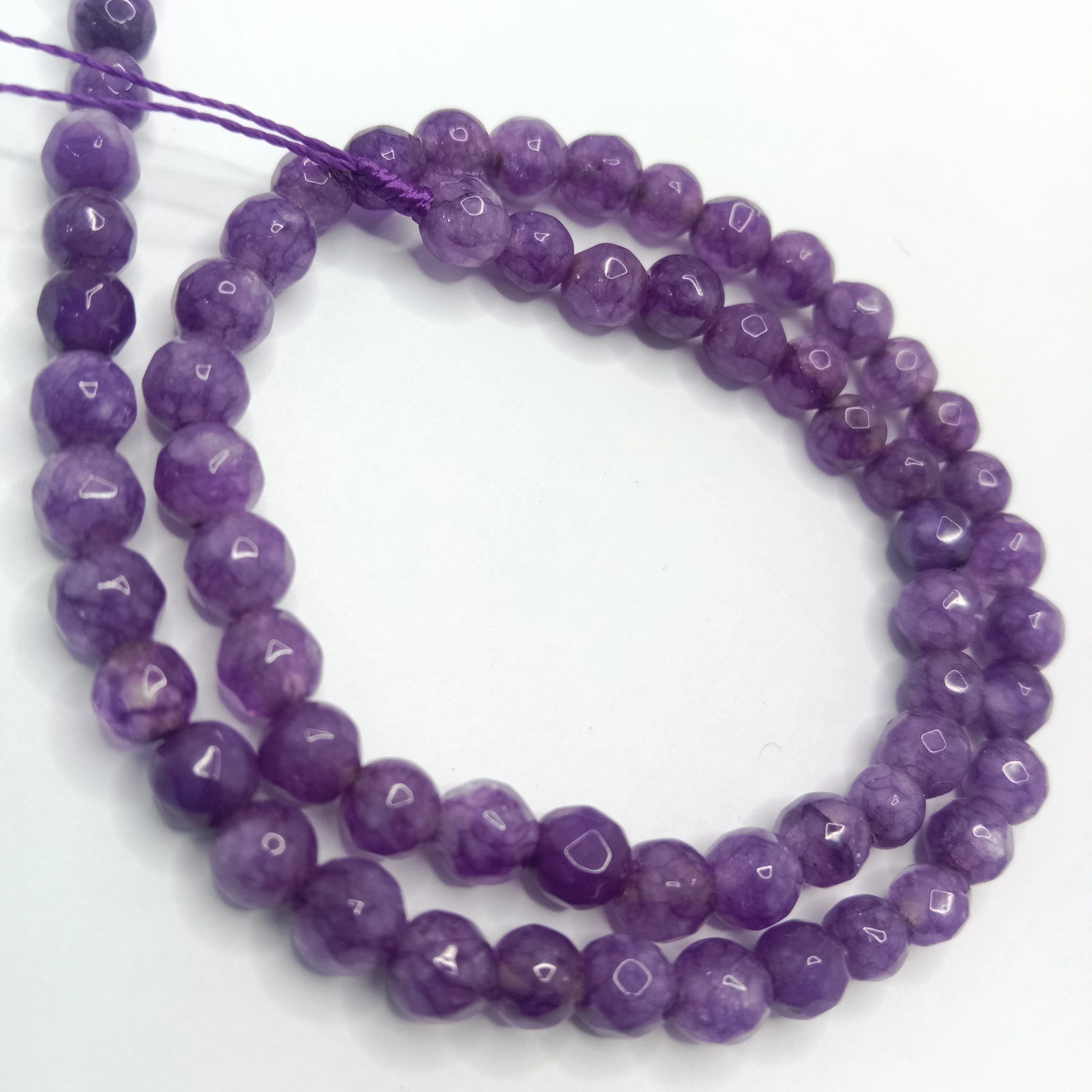 Dark purple High Quality agate Round Beads 4mm 1 string