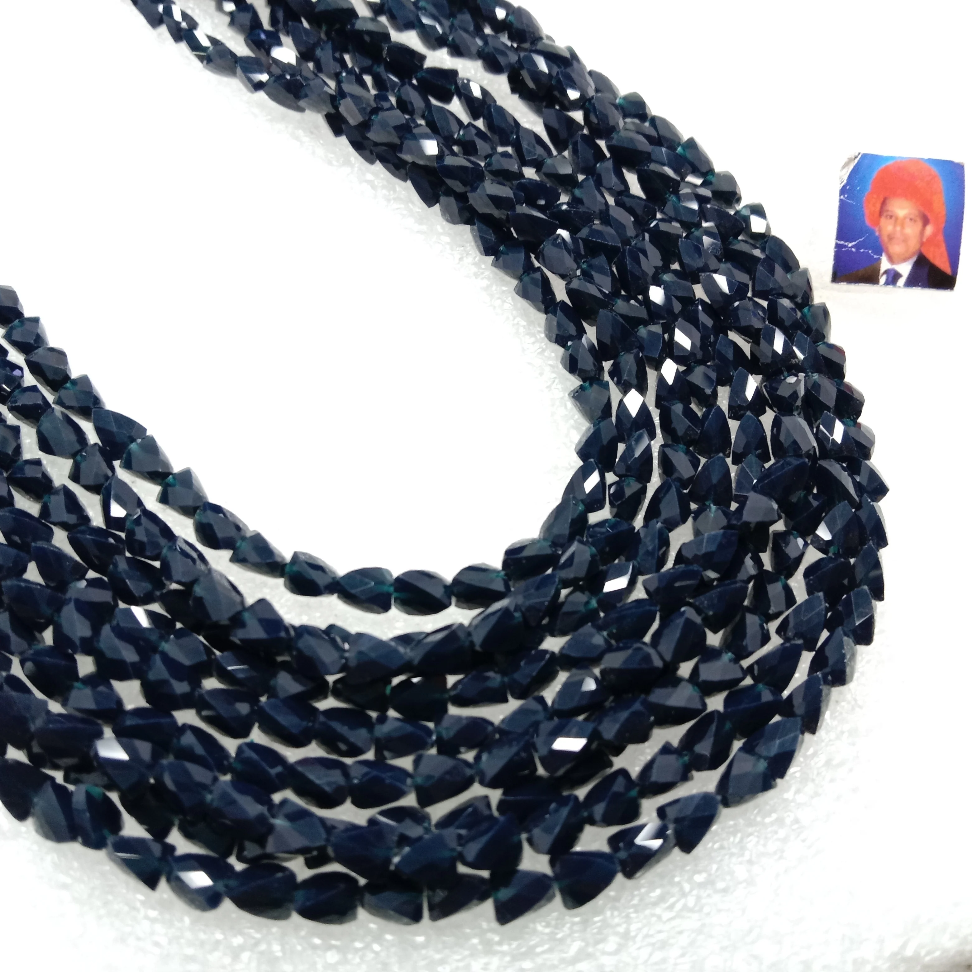 high quality dark blue xcut crystal beads 6mm 1 string
