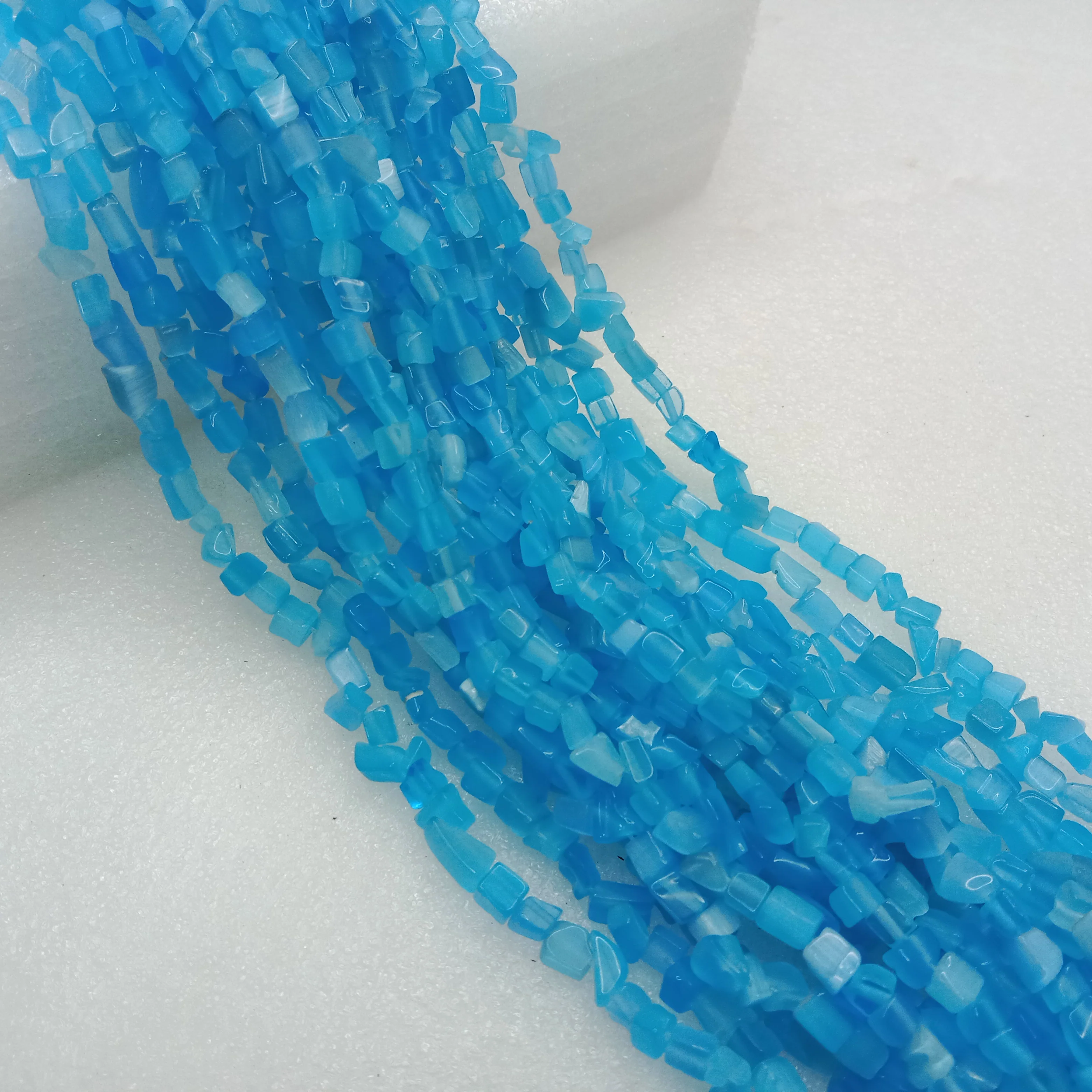 Blue Uncut monalisha stone beads 1 string