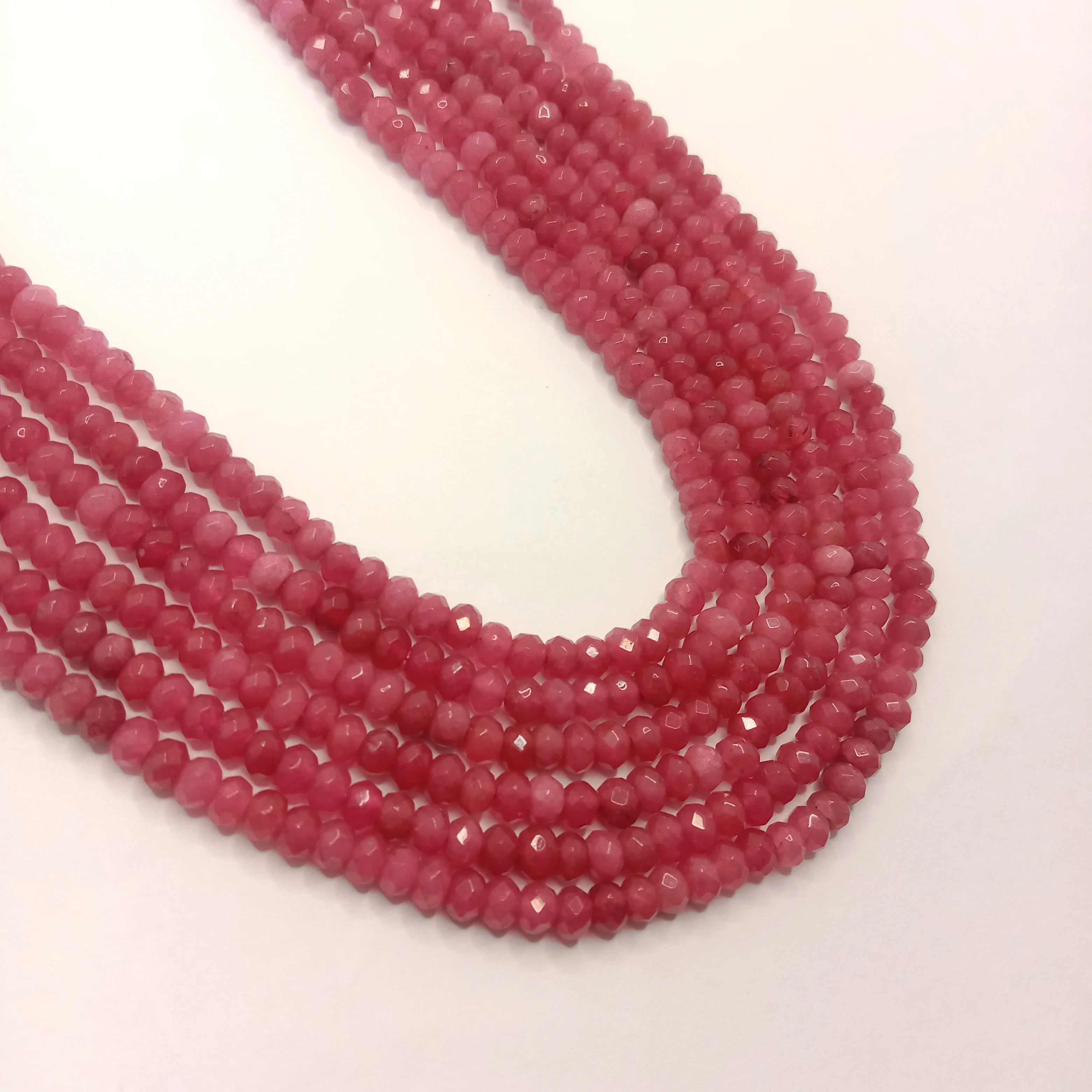 Carrot pink High Quality agate Rondell Beads  4 mm 1 string