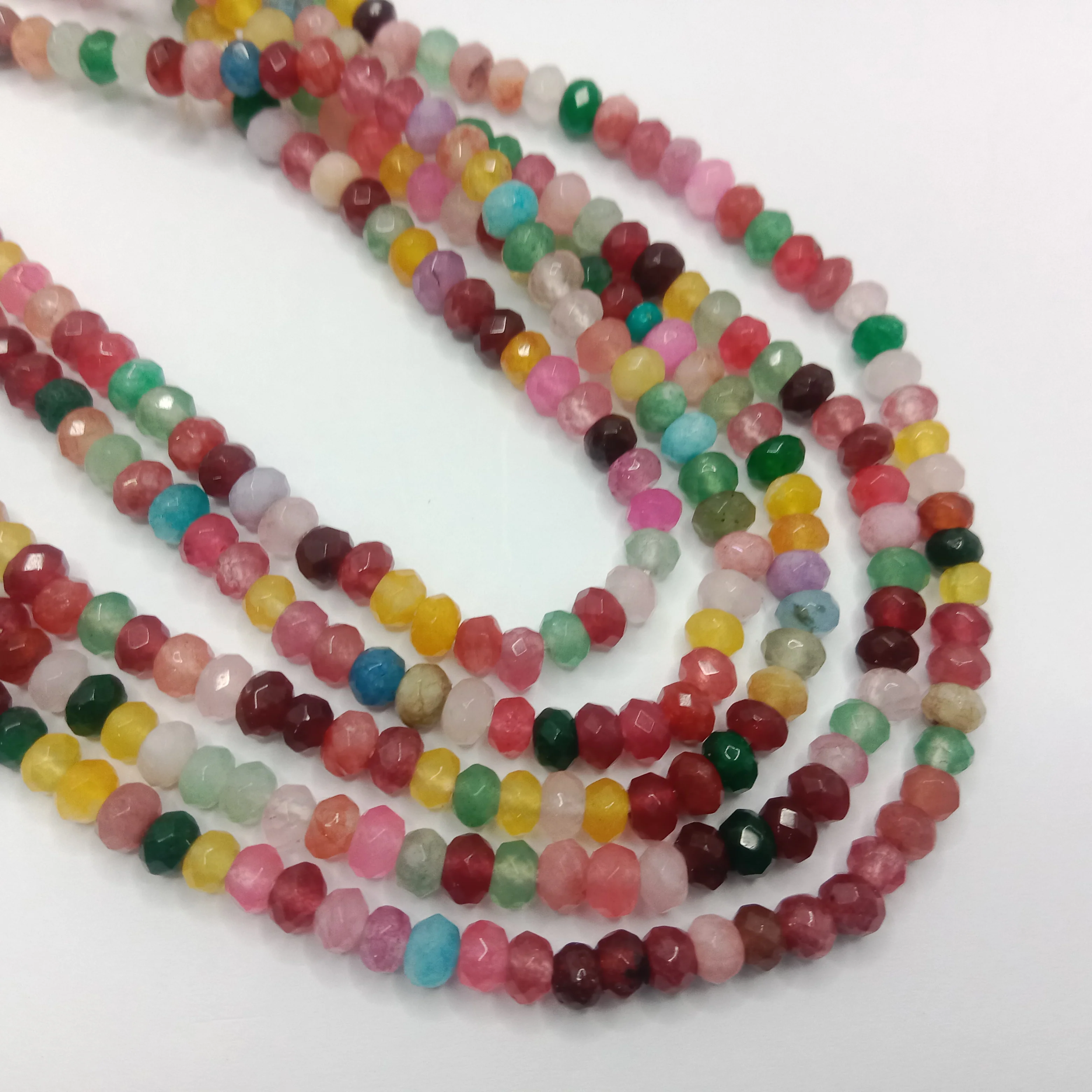 Shaded multi  High Quality agateRondell Beads  4mm 1 string