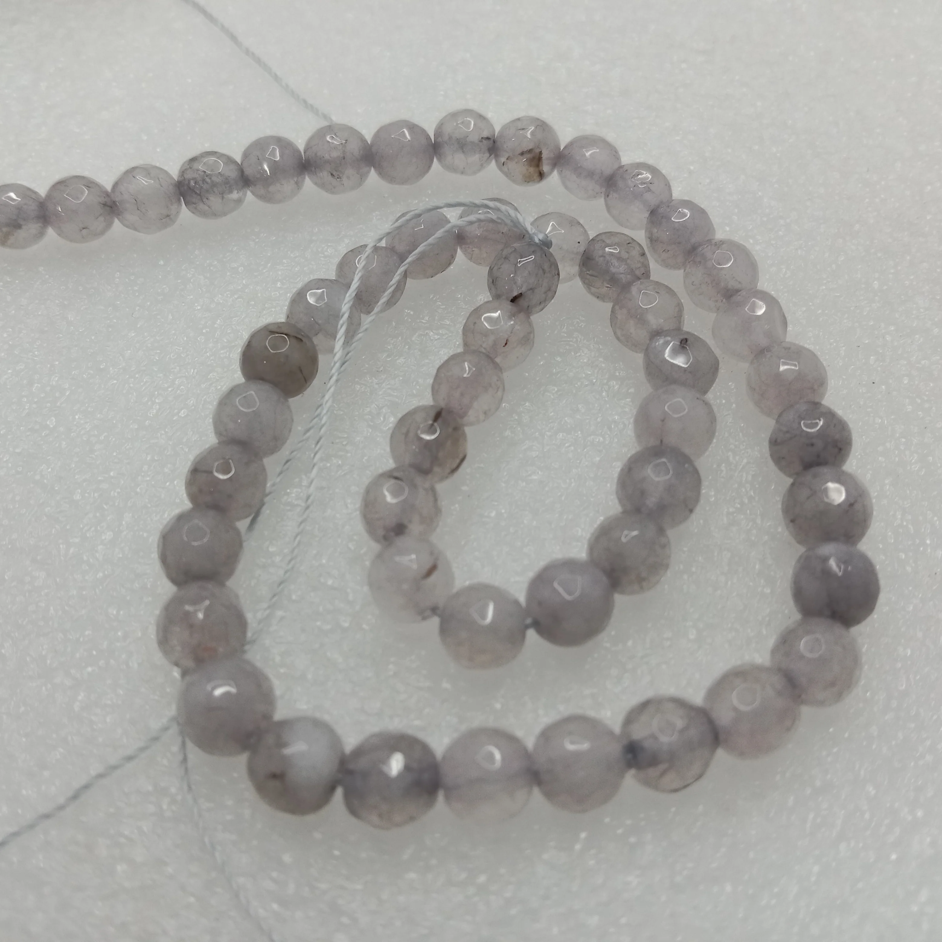 Light grey High Quality agate Round Beads 6mm 1 string(60pcs)