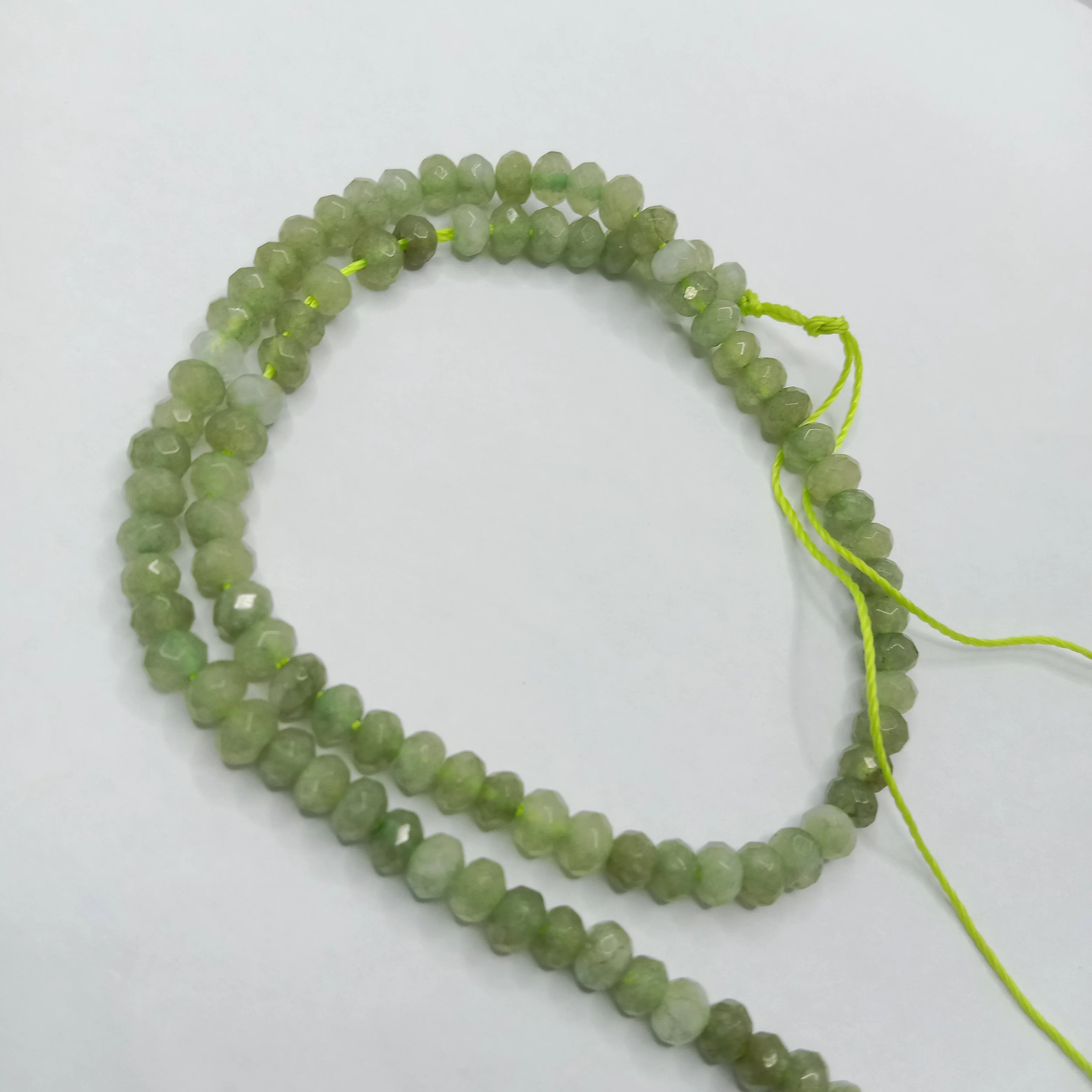 Shaded Green High Quality agateRondell Beads  4mm 1 string