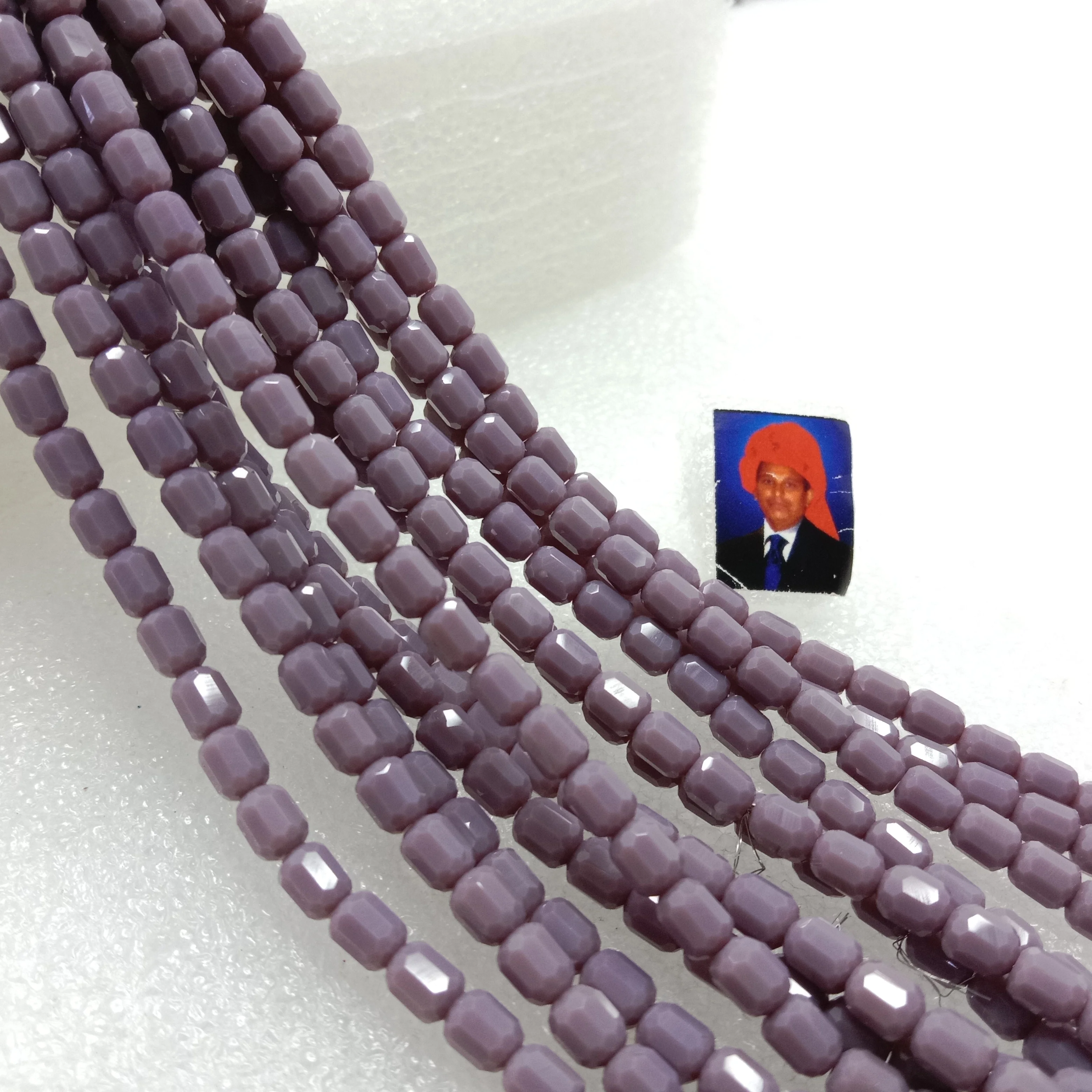 high quality purple cylinder shape crystal beads 5x5mm 1 string