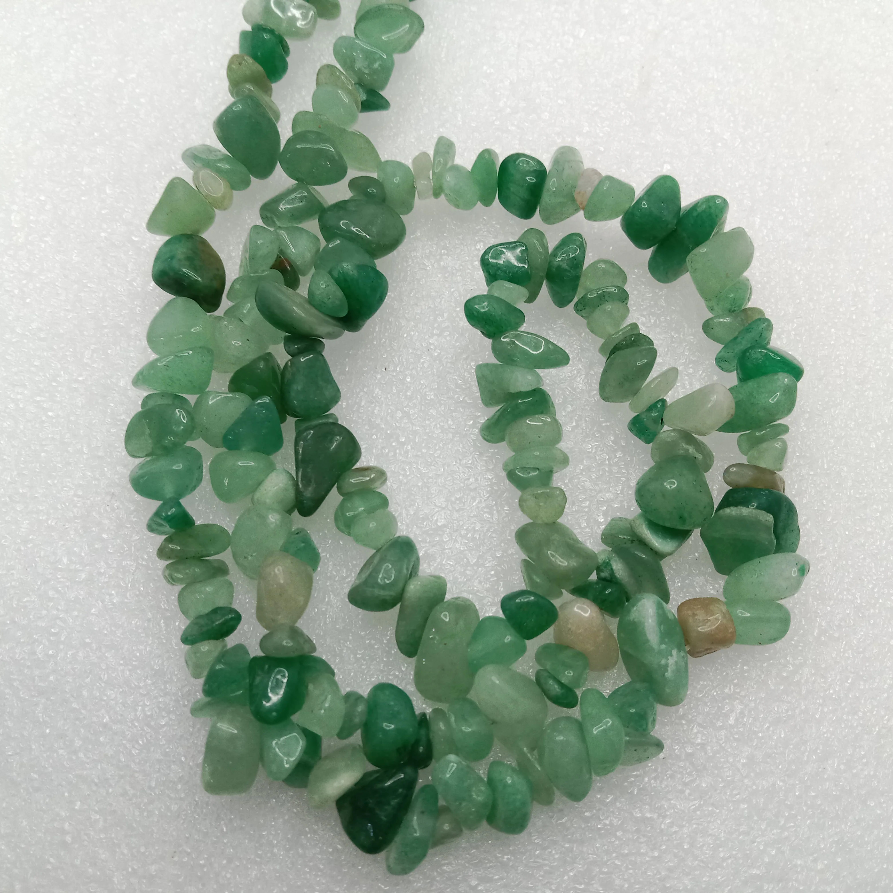 Green aventurine Uncut stone beads 1 string
