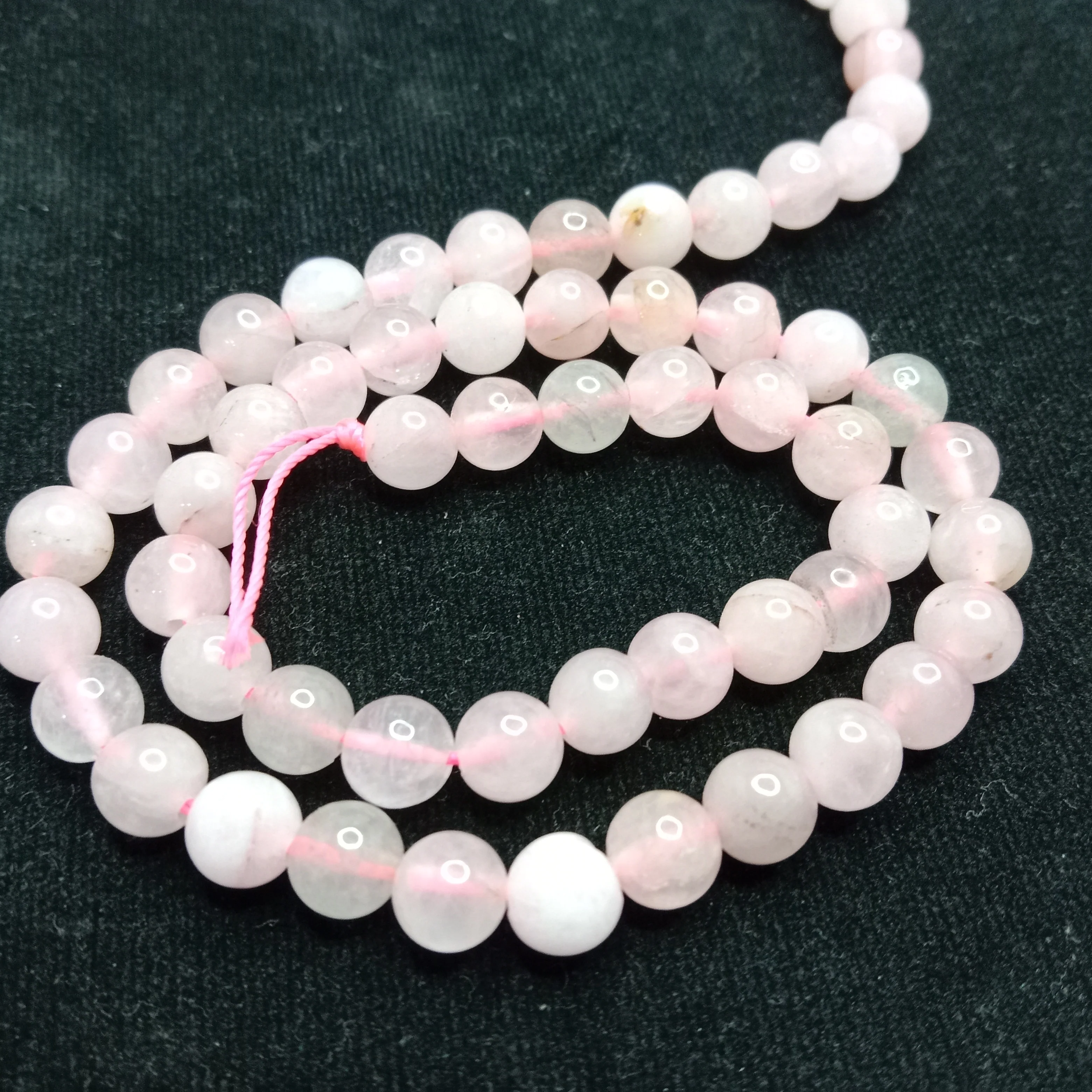 Rose quartz 6mm plan agate beads 1 string